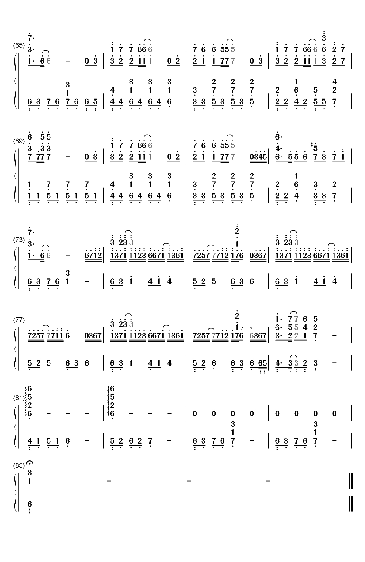 信笺-西村由纪江双手简谱预览4