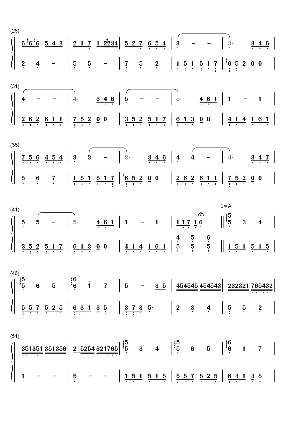 巴哈-卡布其诺双手简谱预览2