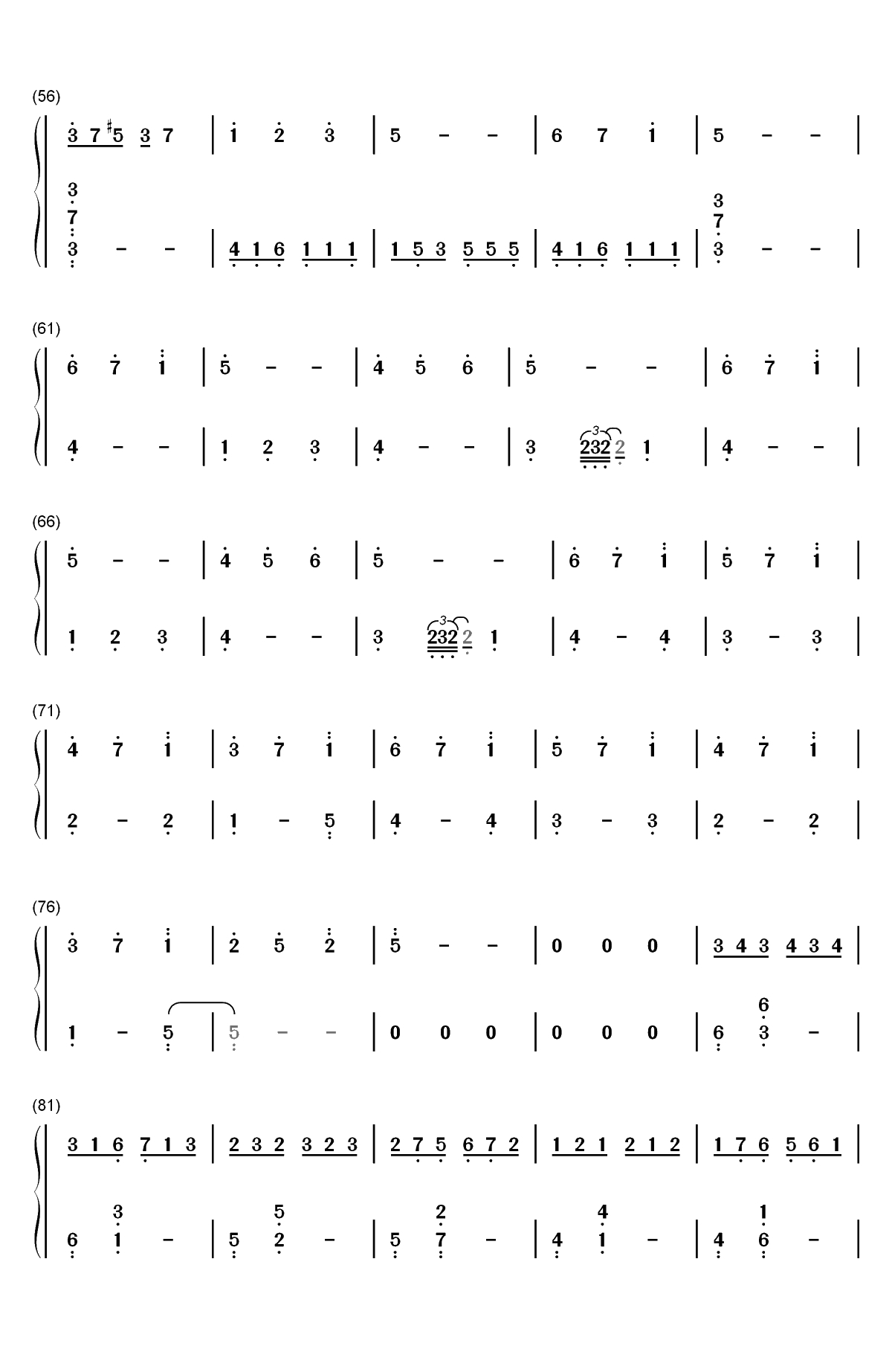 巴哈-卡布其诺双手简谱预览3