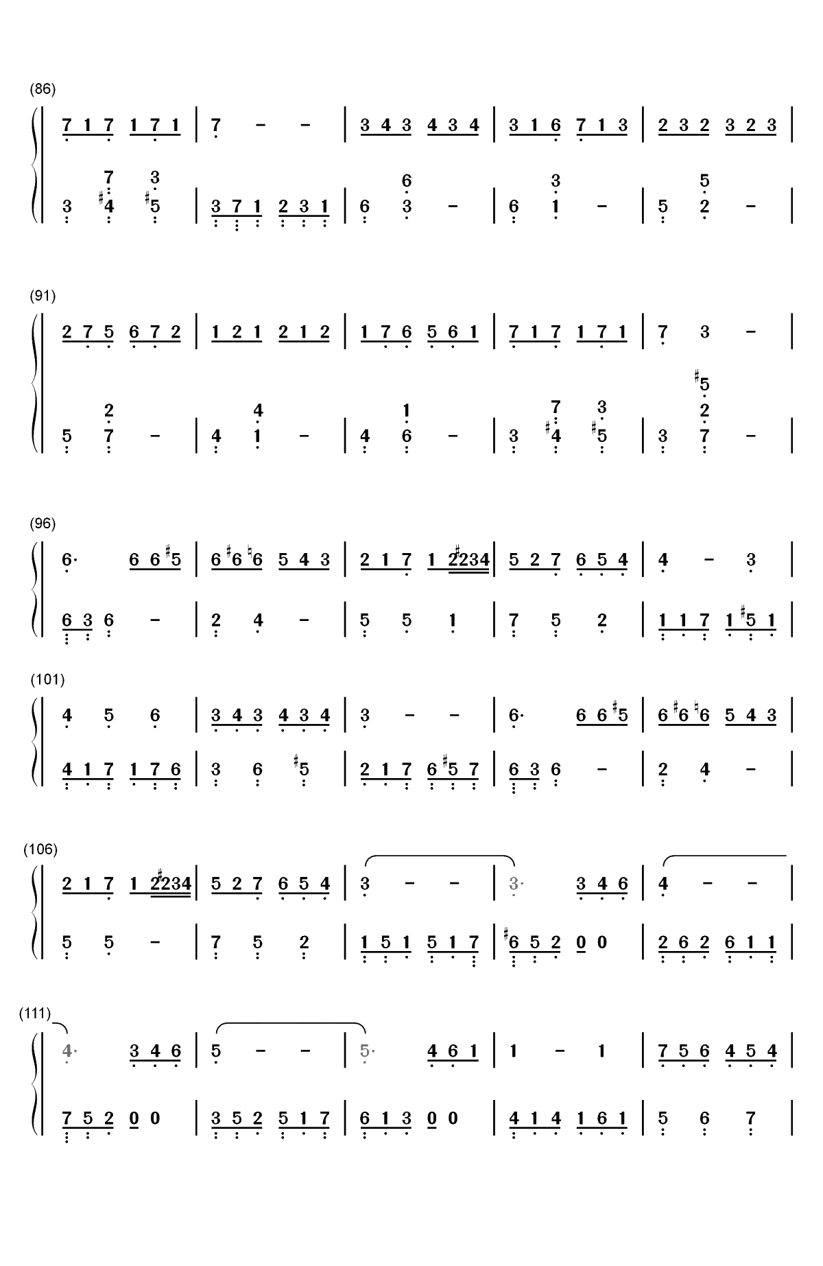 巴哈-卡布其诺双手简谱预览4