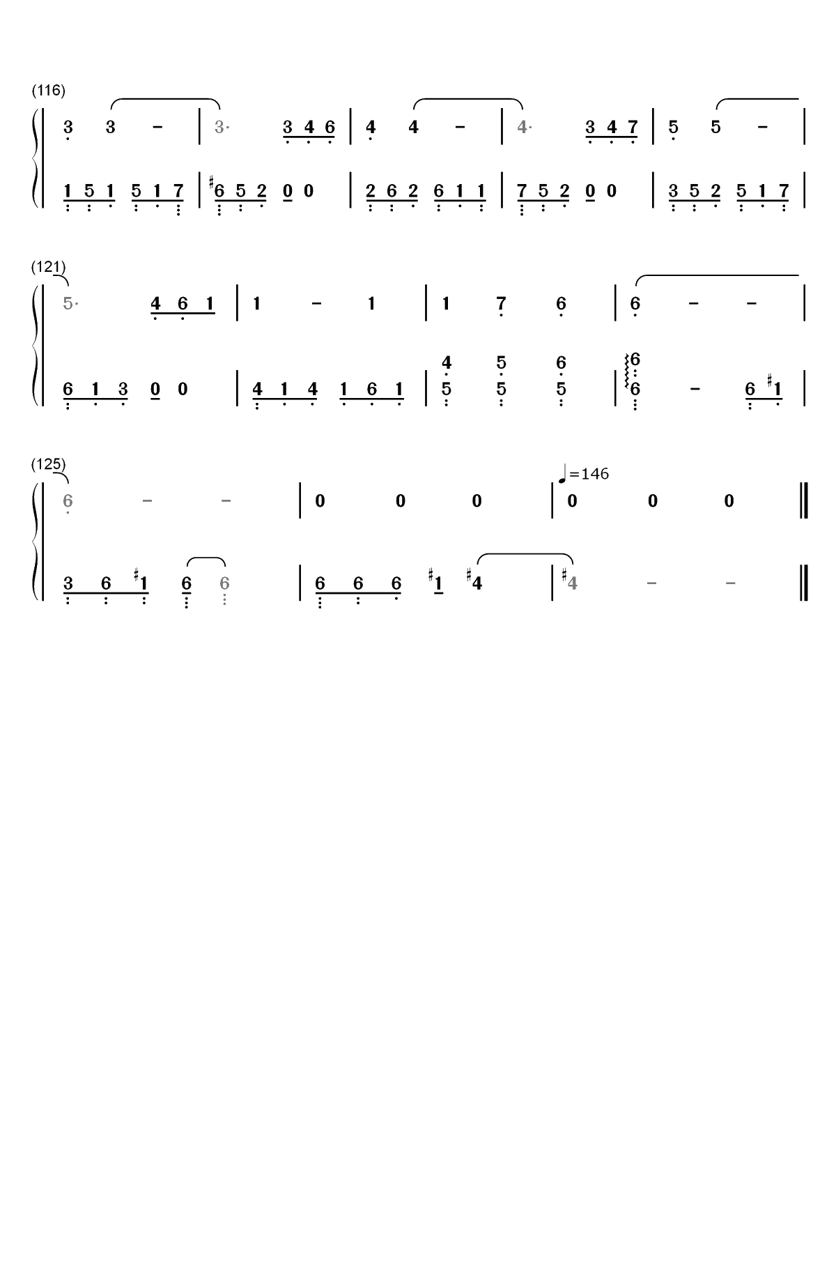 巴哈-卡布其诺双手简谱预览5
