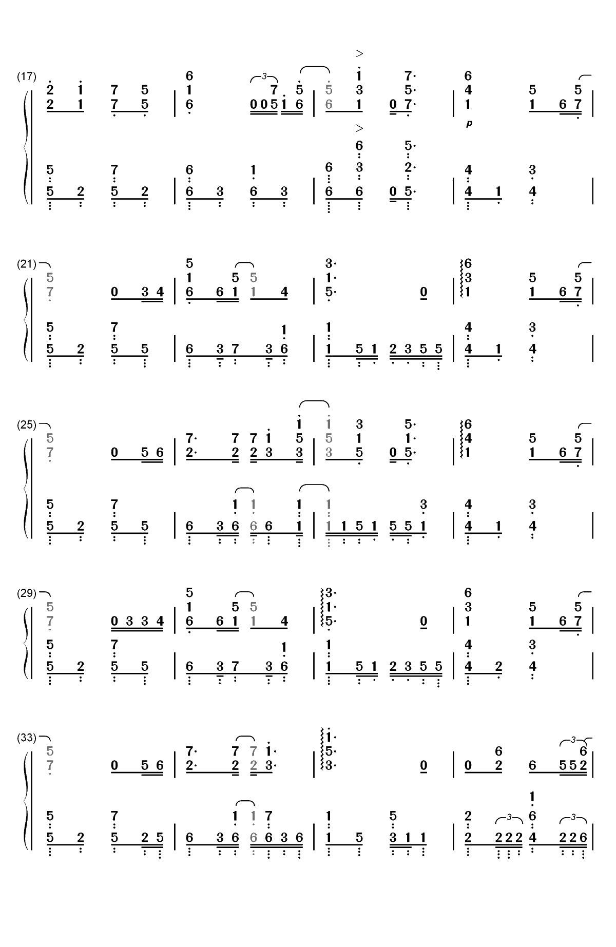 夏色恋花火-情色漫画老师第8话ED双手简谱预览2