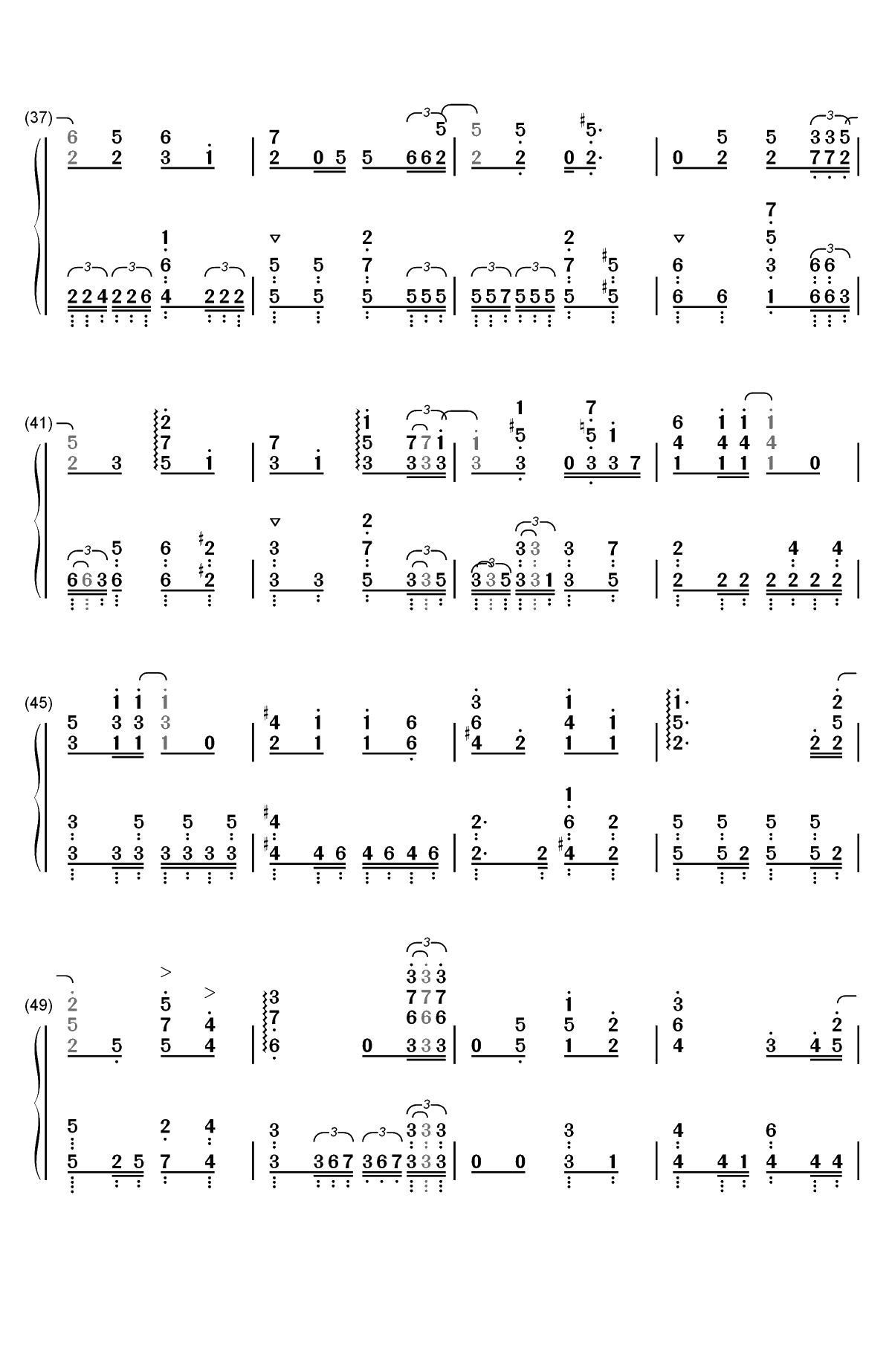 夏色恋花火-情色漫画老师第8话ED双手简谱预览3