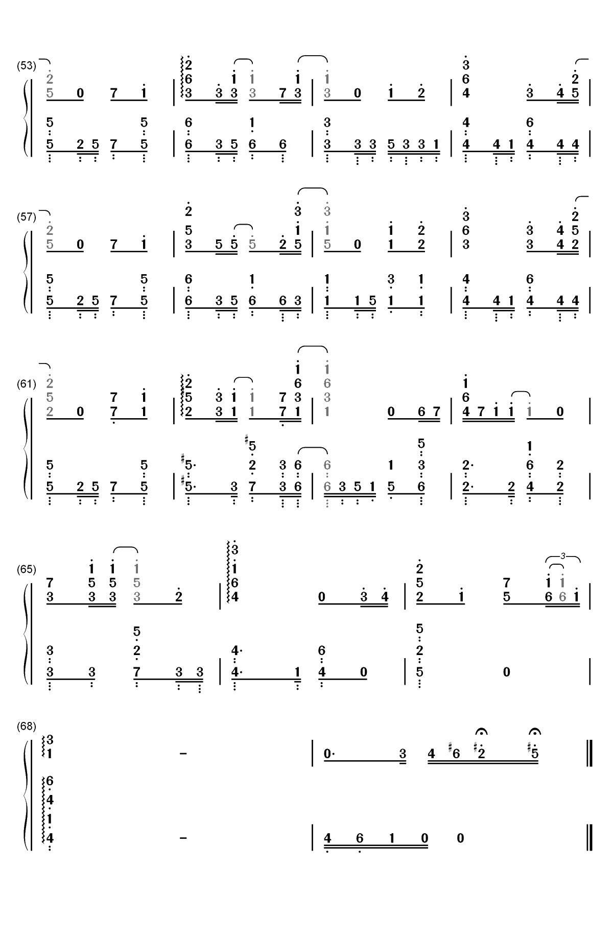 夏色恋花火-情色漫画老师第8话ED双手简谱预览4