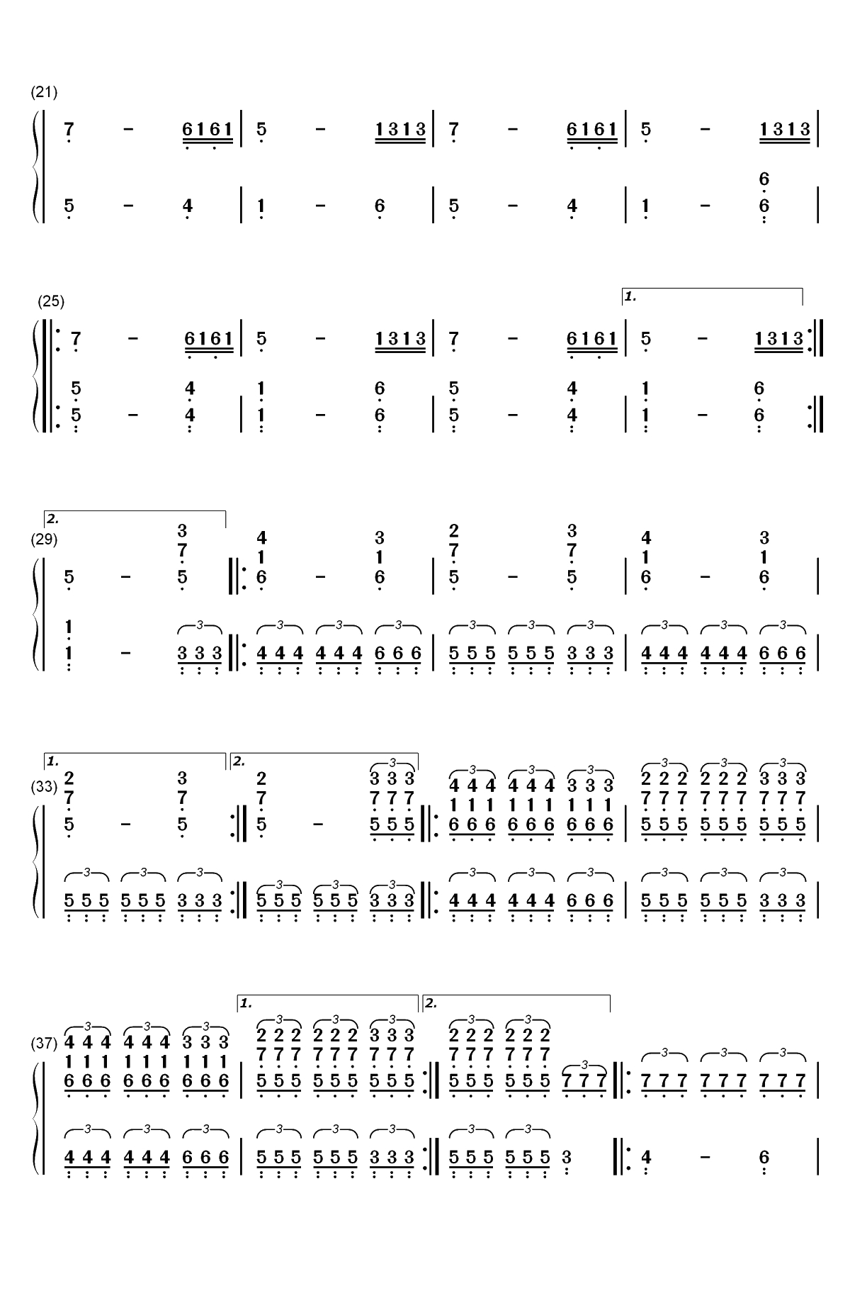 Goner-Twenty One Pilots双手简谱预览2