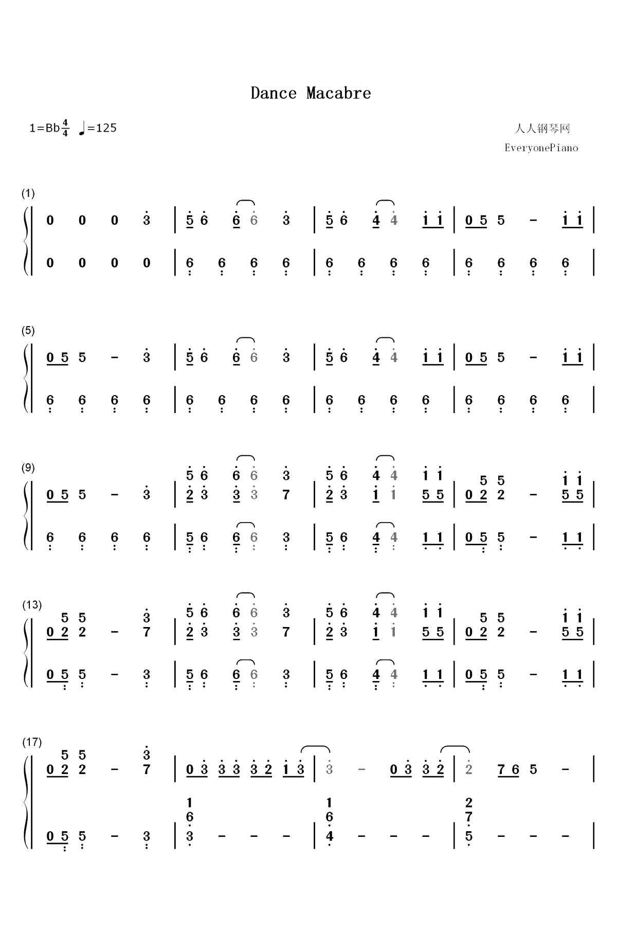 Dance Macabre-Ghost双手简谱预览1