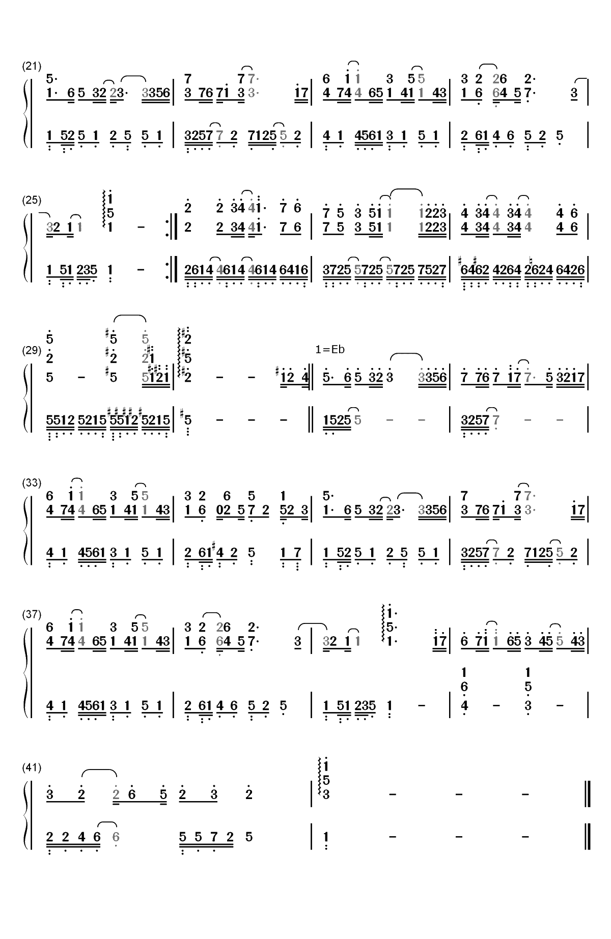 生生不息-凉生我们可不可以不忧伤片尾曲双手简谱预览2