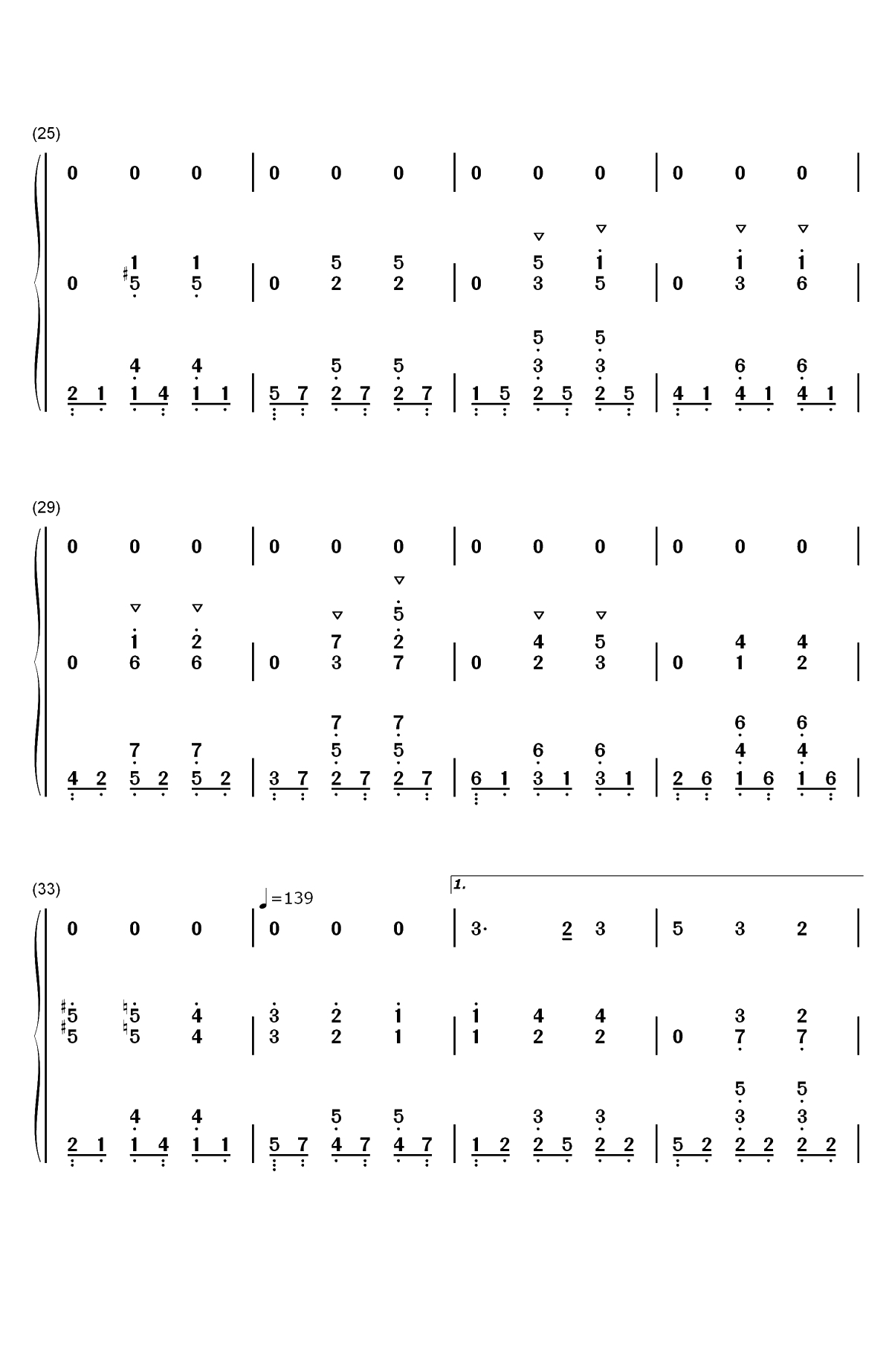 Cerf-volant-风筝-放牛班的春天插曲双手简谱预览3