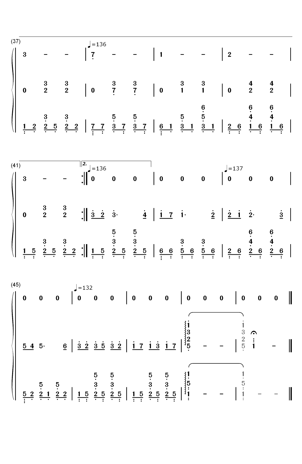 Cerf-volant-风筝-放牛班的春天插曲双手简谱预览4