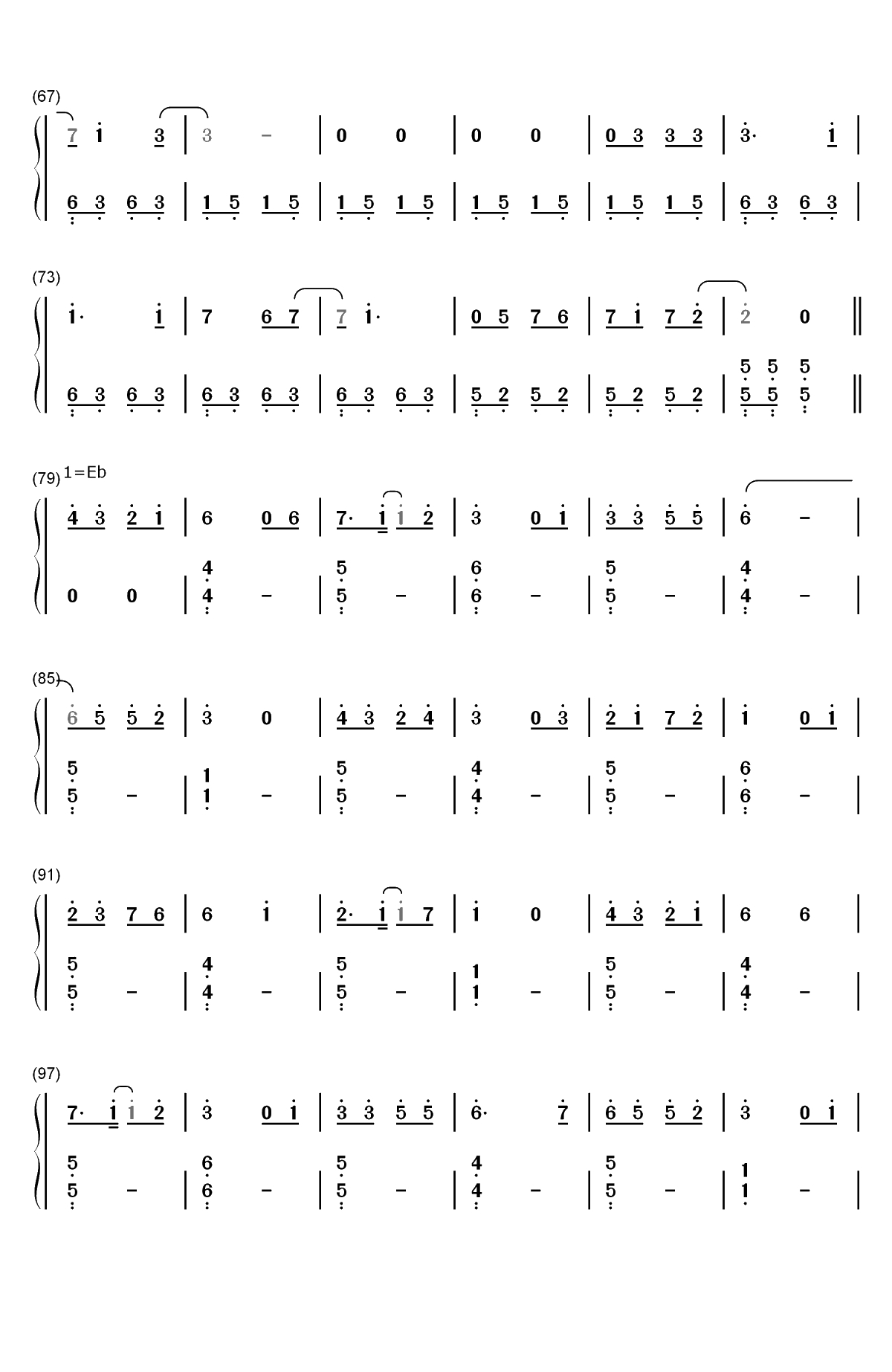 Bedtime Story-三次元女友主题曲双手简谱预览3