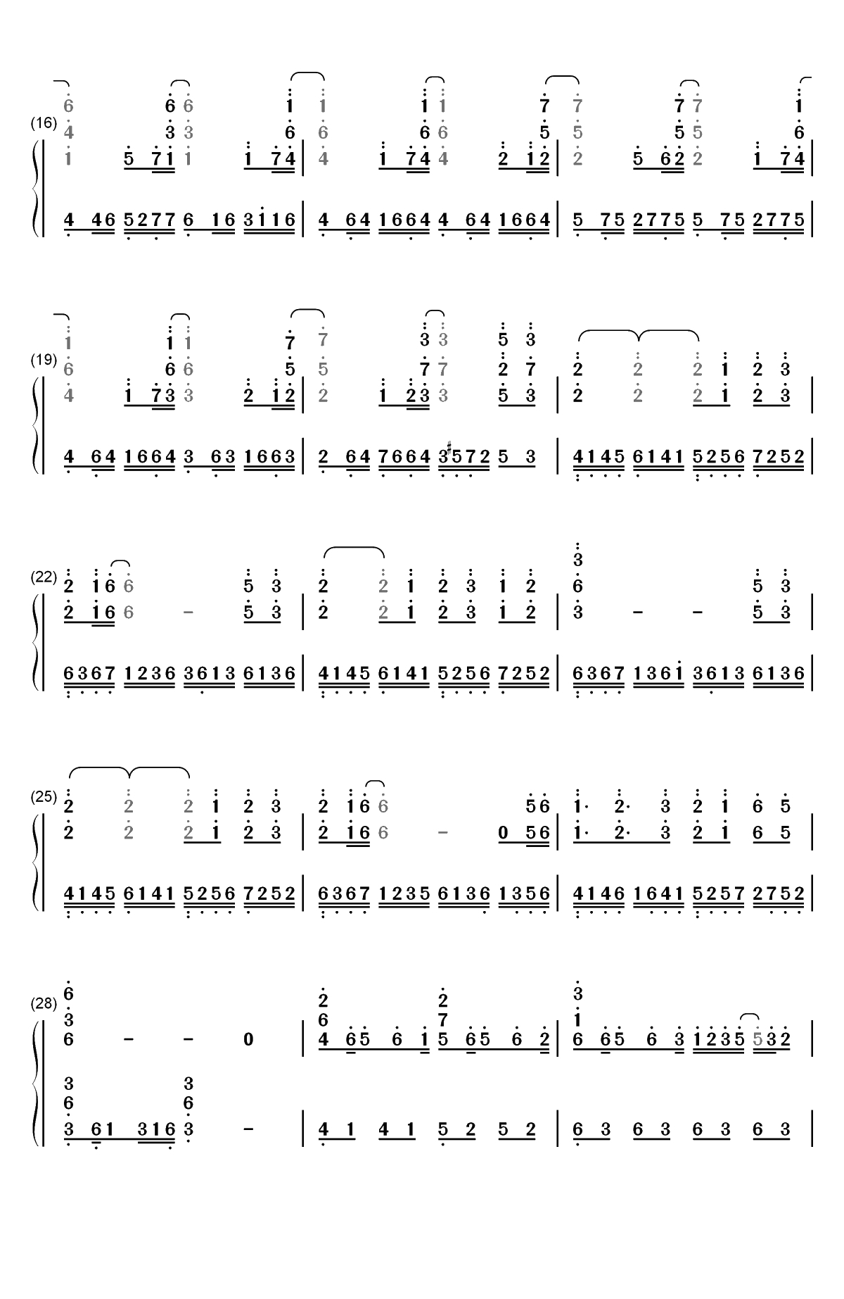 春よ、来い-春よ、来い主題歌双手简谱预览2