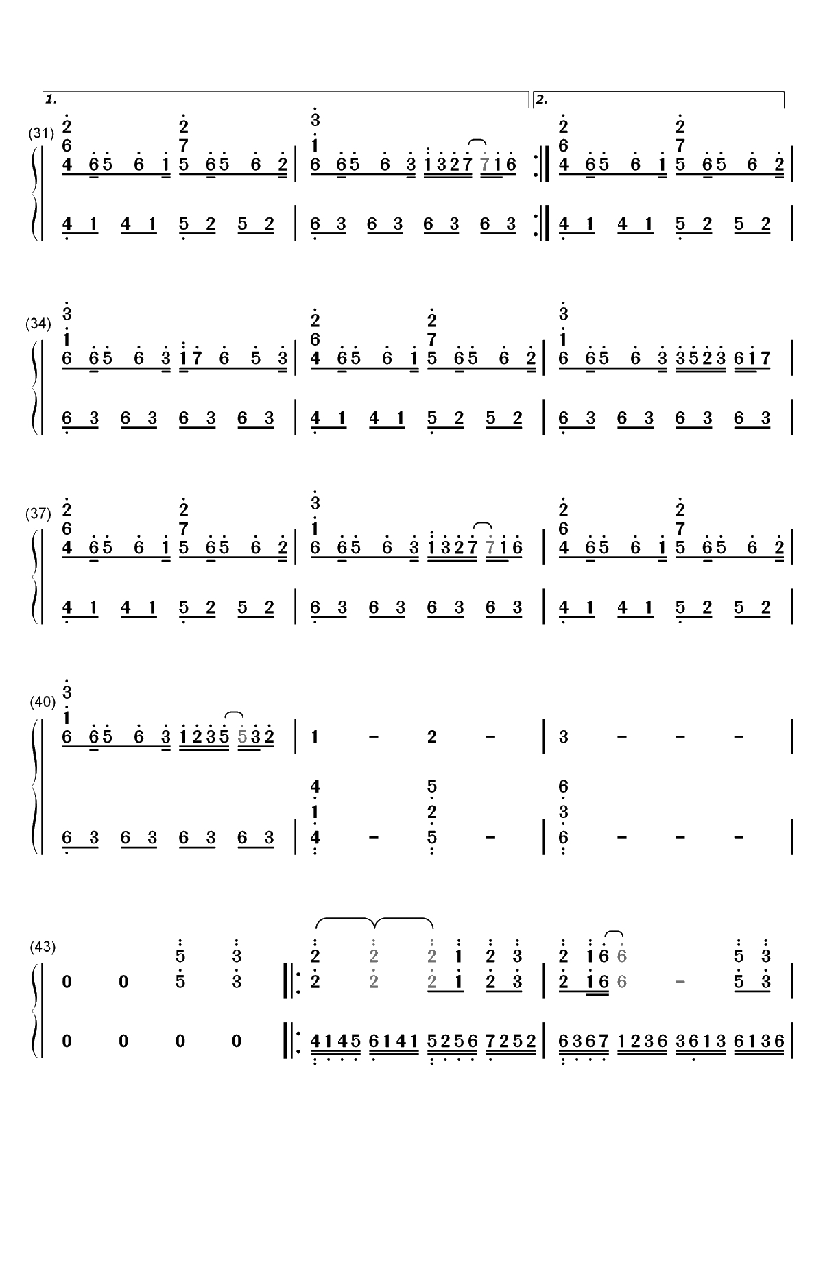 春よ、来い-春よ、来い主題歌双手简谱预览3