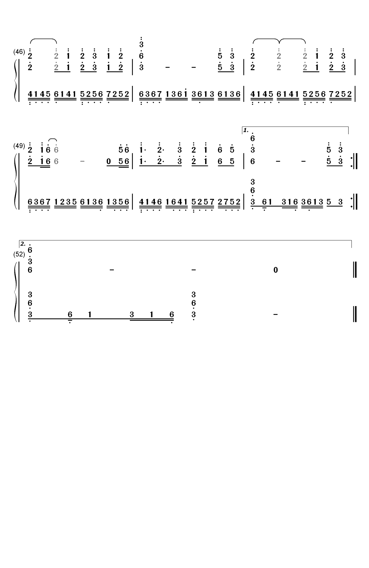 春よ、来い-春よ、来い主題歌双手简谱预览4