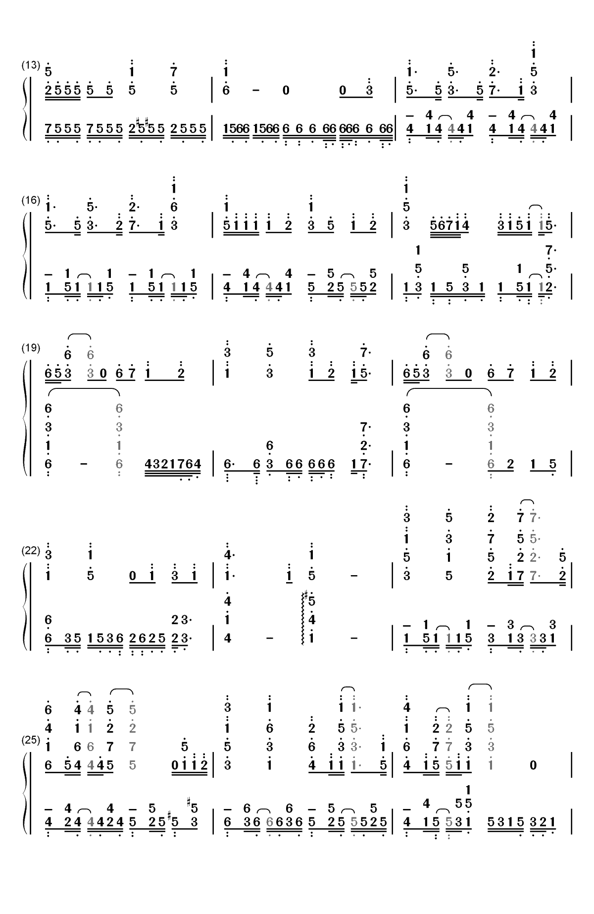 最悪な日でもあなたが好き-异世界魔王与召唤少女的奴隶魔术ED双手简谱预览2