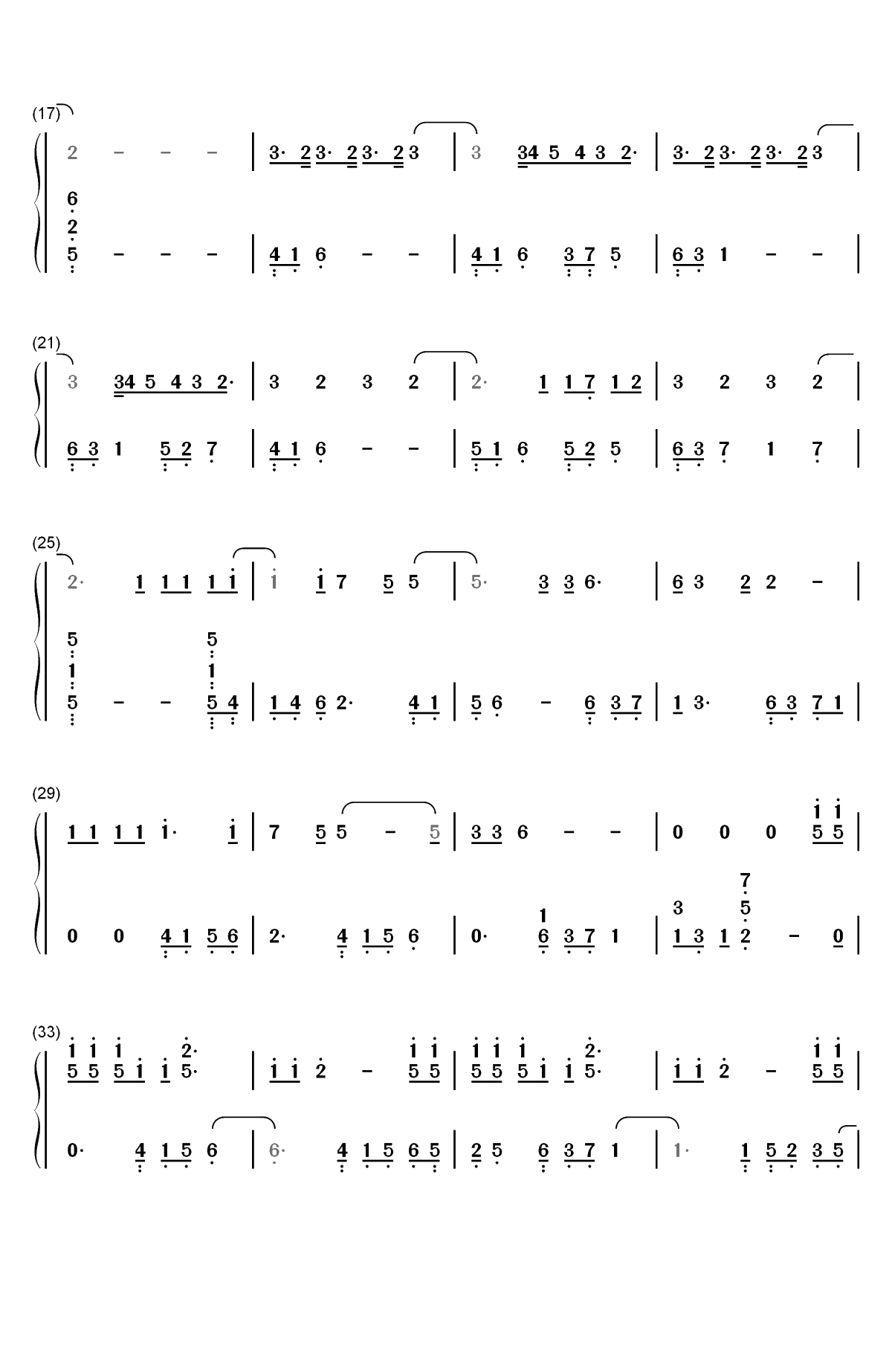 Pick Me-Wanna One双手简谱预览2