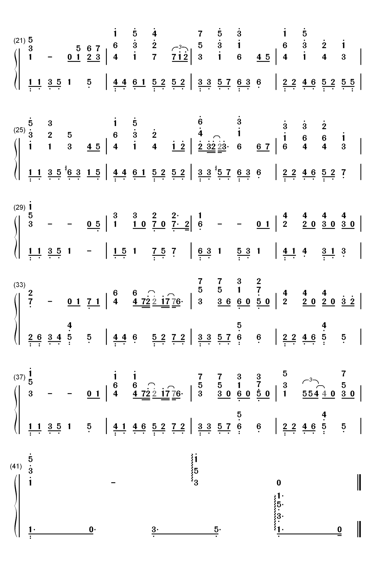 突然好想你-伴奏谱双手简谱预览2