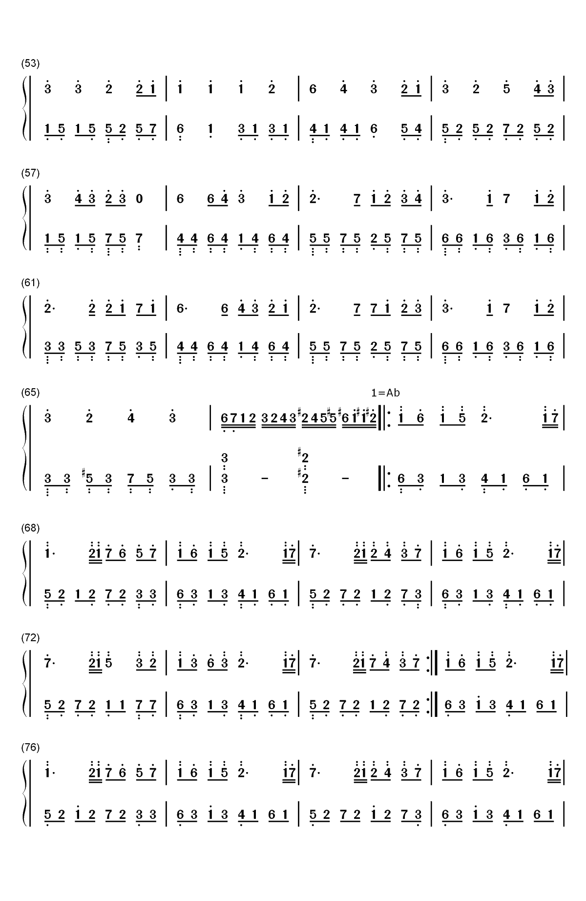 Next To You-完整版双手简谱预览3