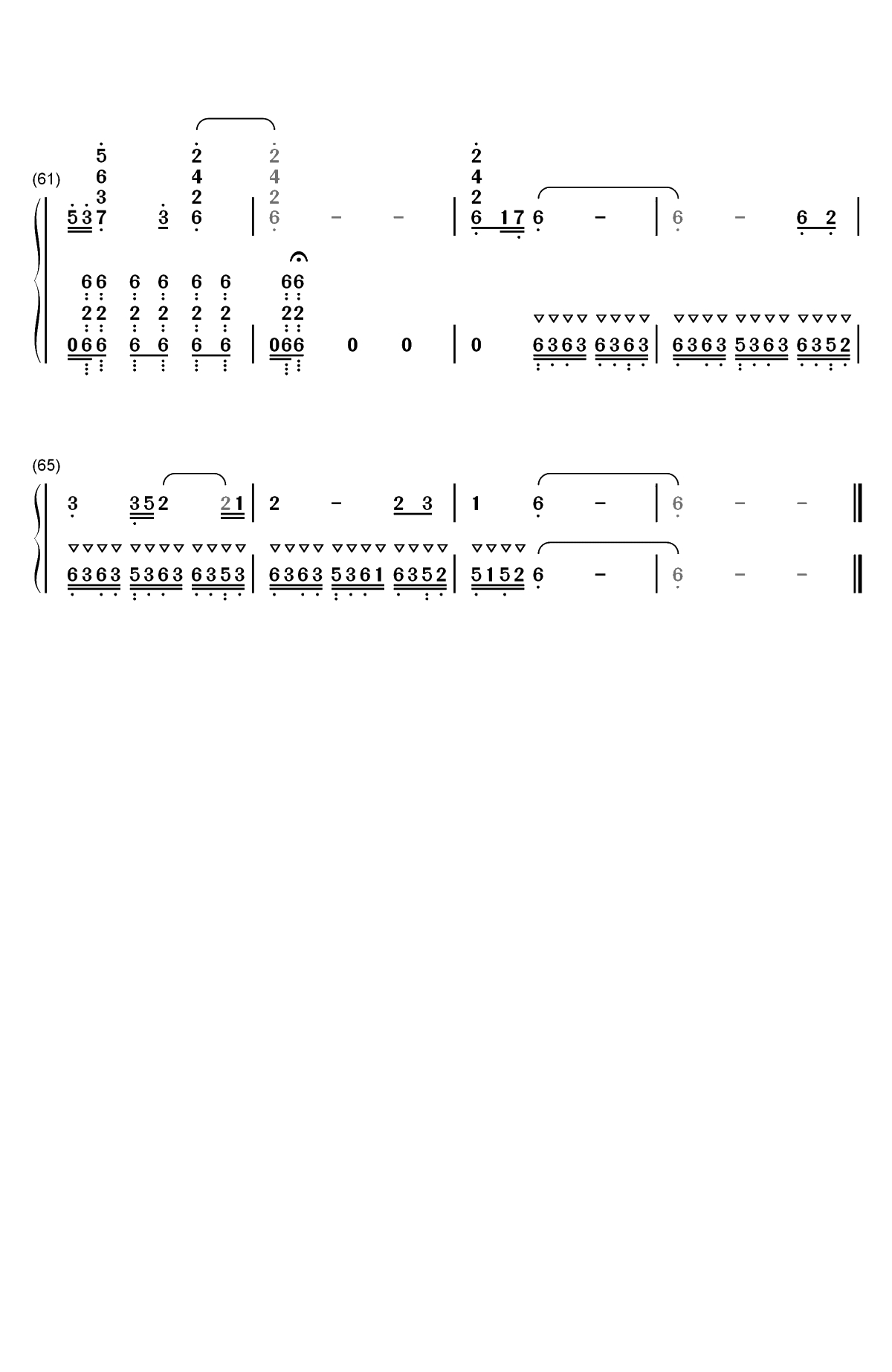 痴颜-花千骨插曲双手简谱预览4