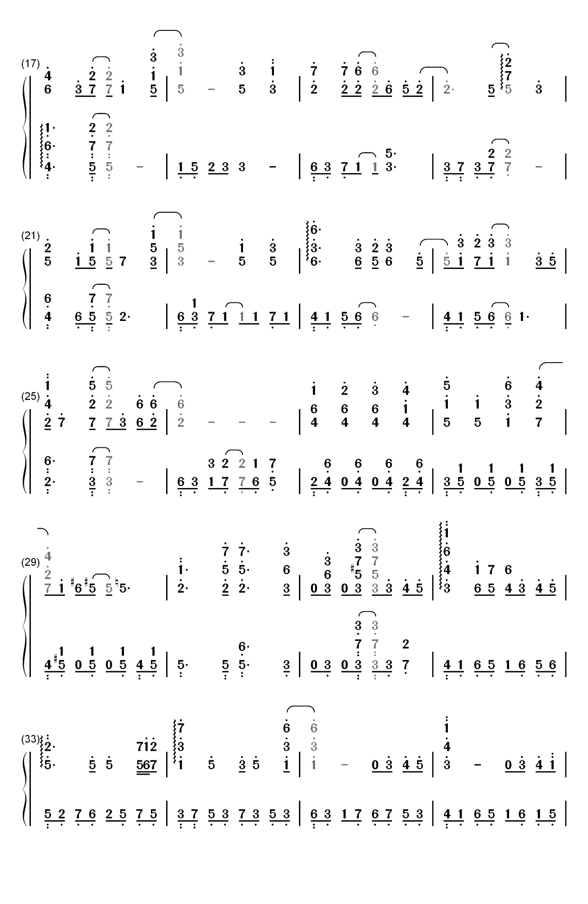 Traveler's tale-ISLAND OP双手简谱预览2