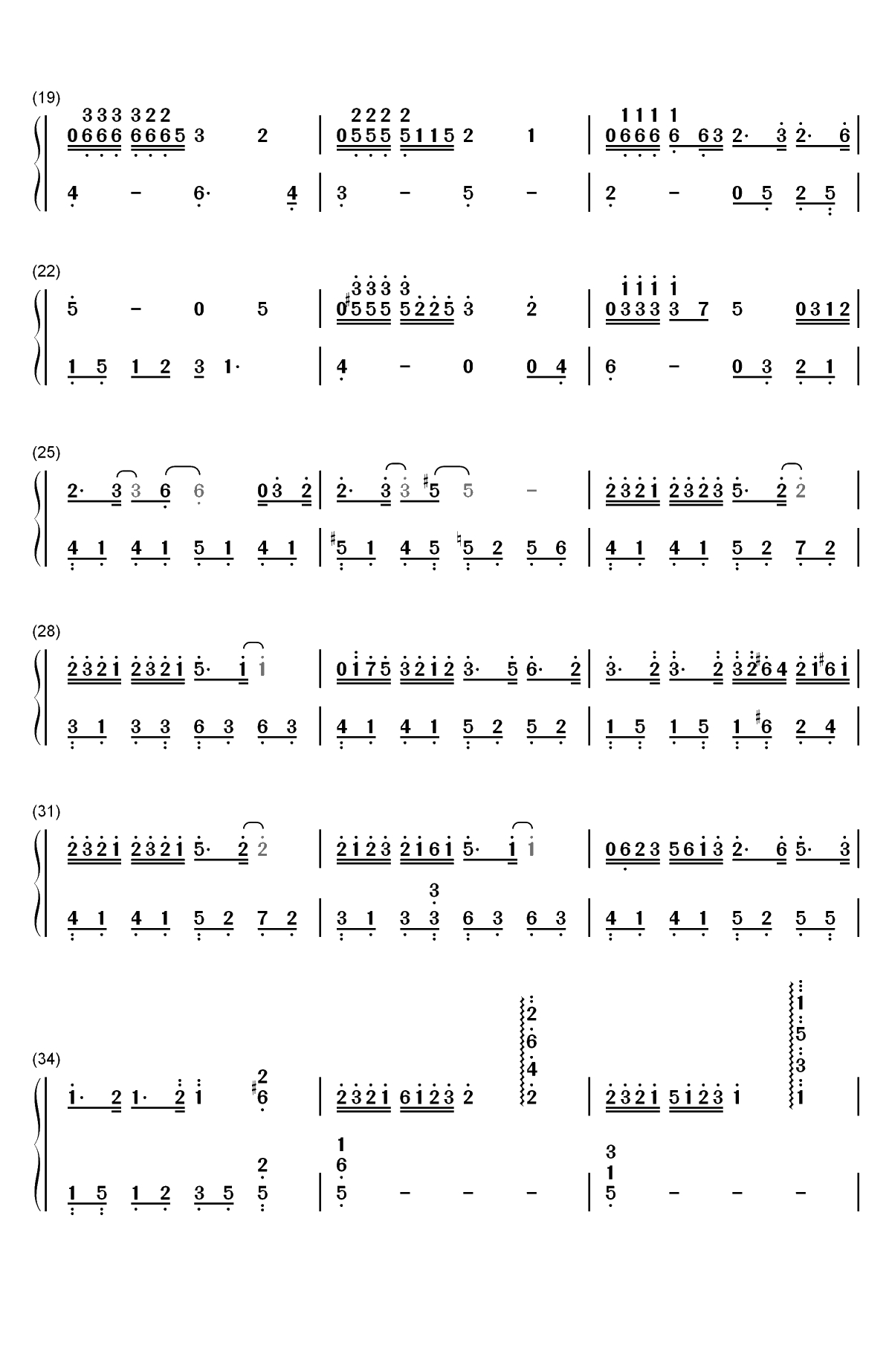 夏日绿荫-Pianoboy双手简谱预览2