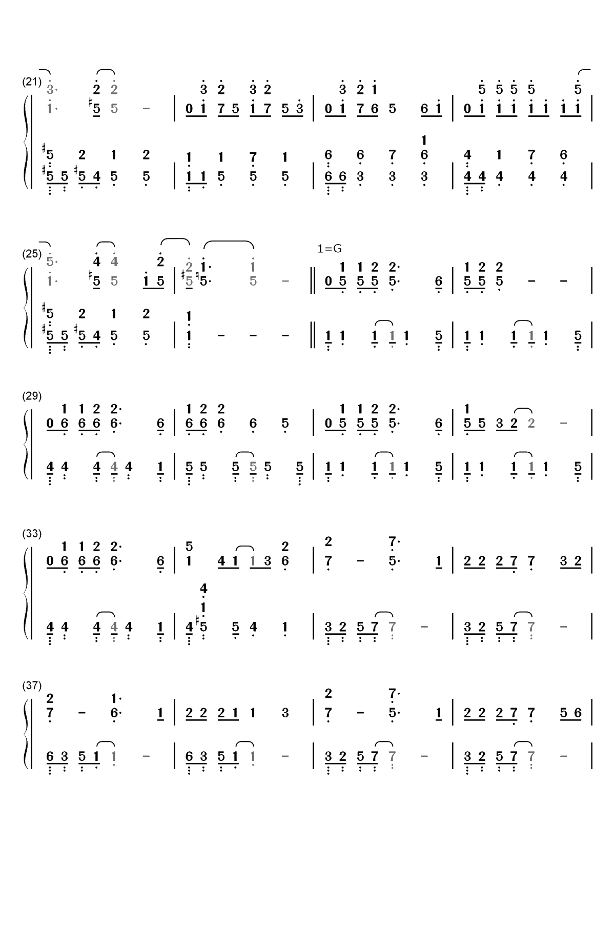 张家明和婉君-纪念出道五周年双手简谱预览2