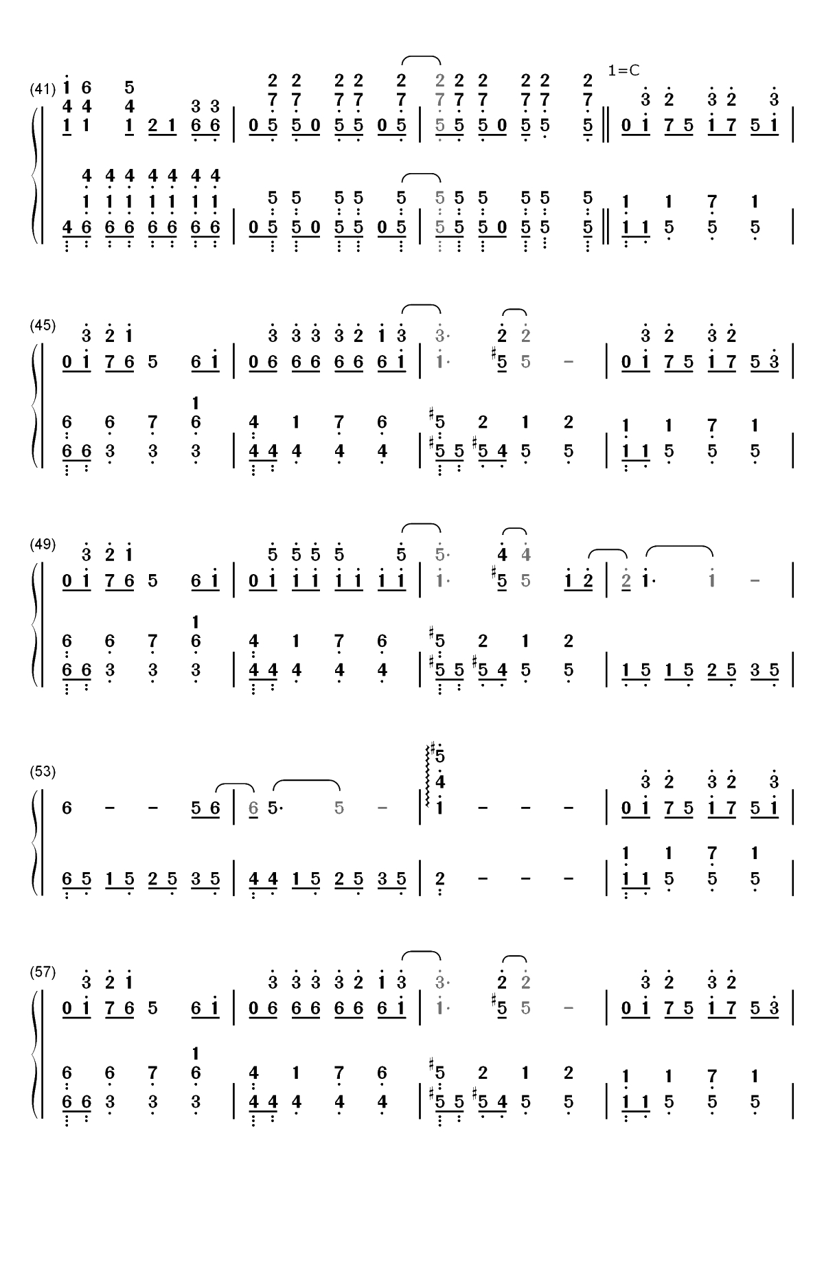 张家明和婉君-纪念出道五周年双手简谱预览3