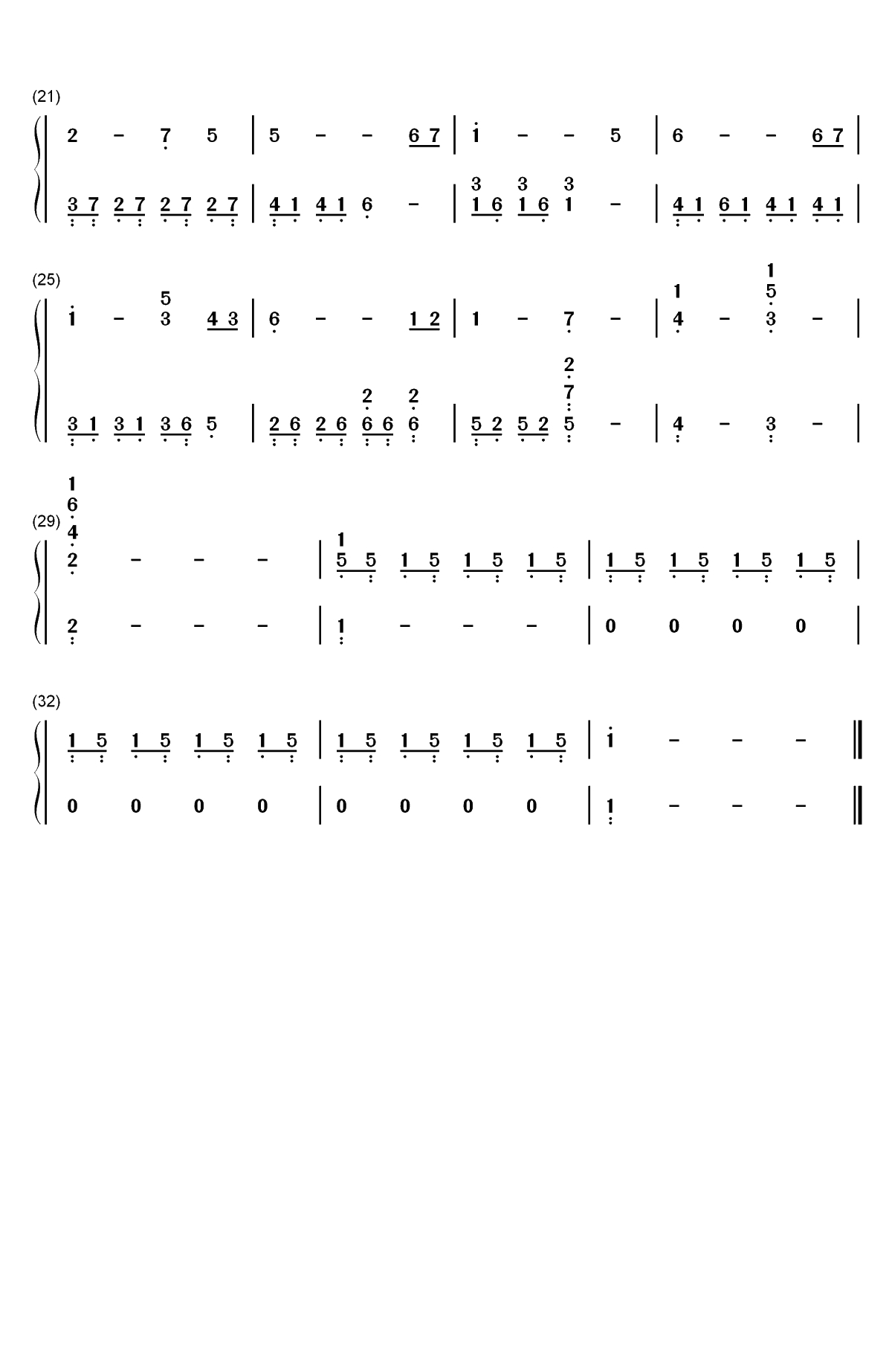 End Title-东京爱情故事OST双手简谱预览2