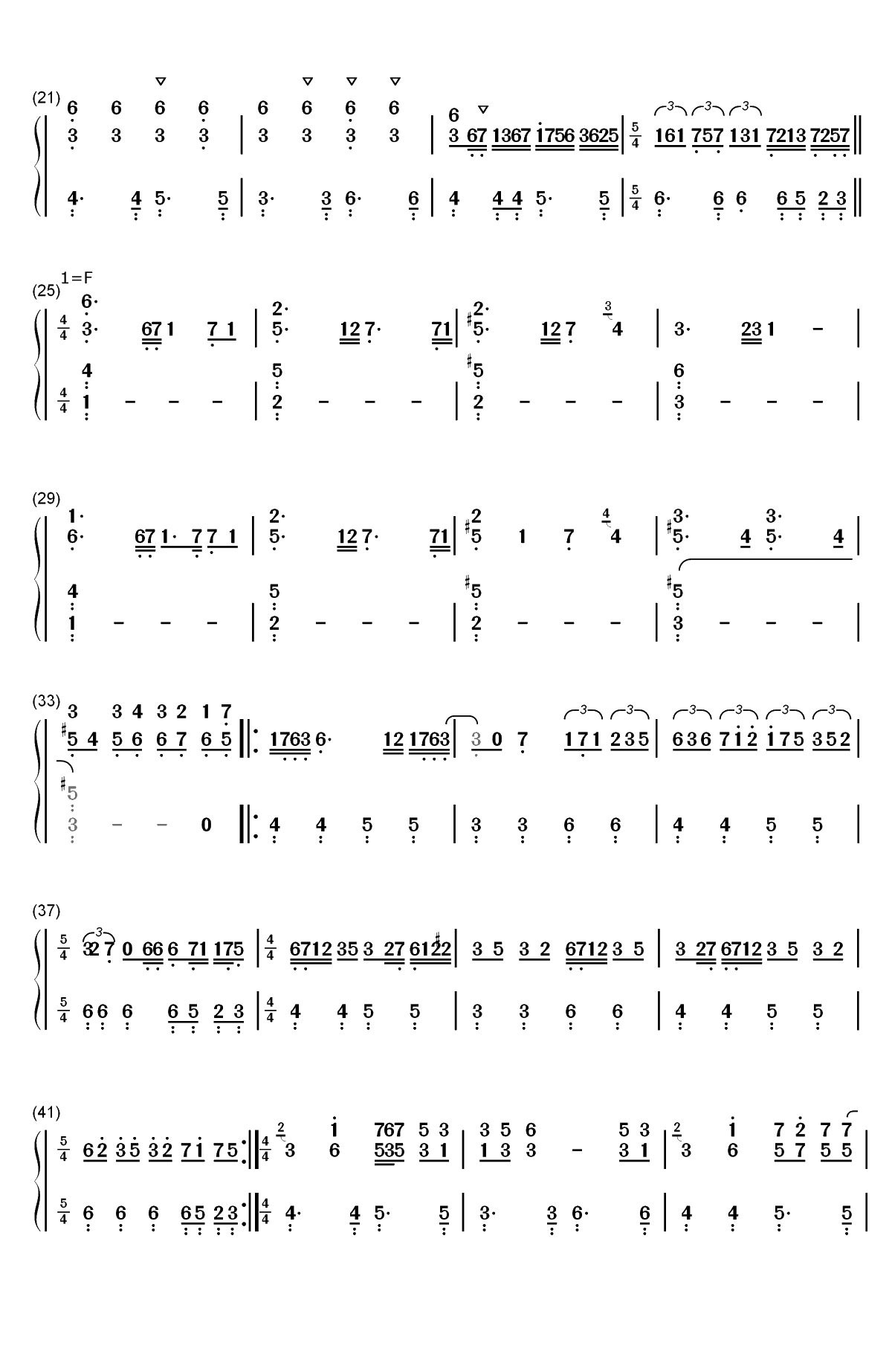 不思議なお祓い棒-不可思议的驱魔棒-东方辉针城双手简谱预览2