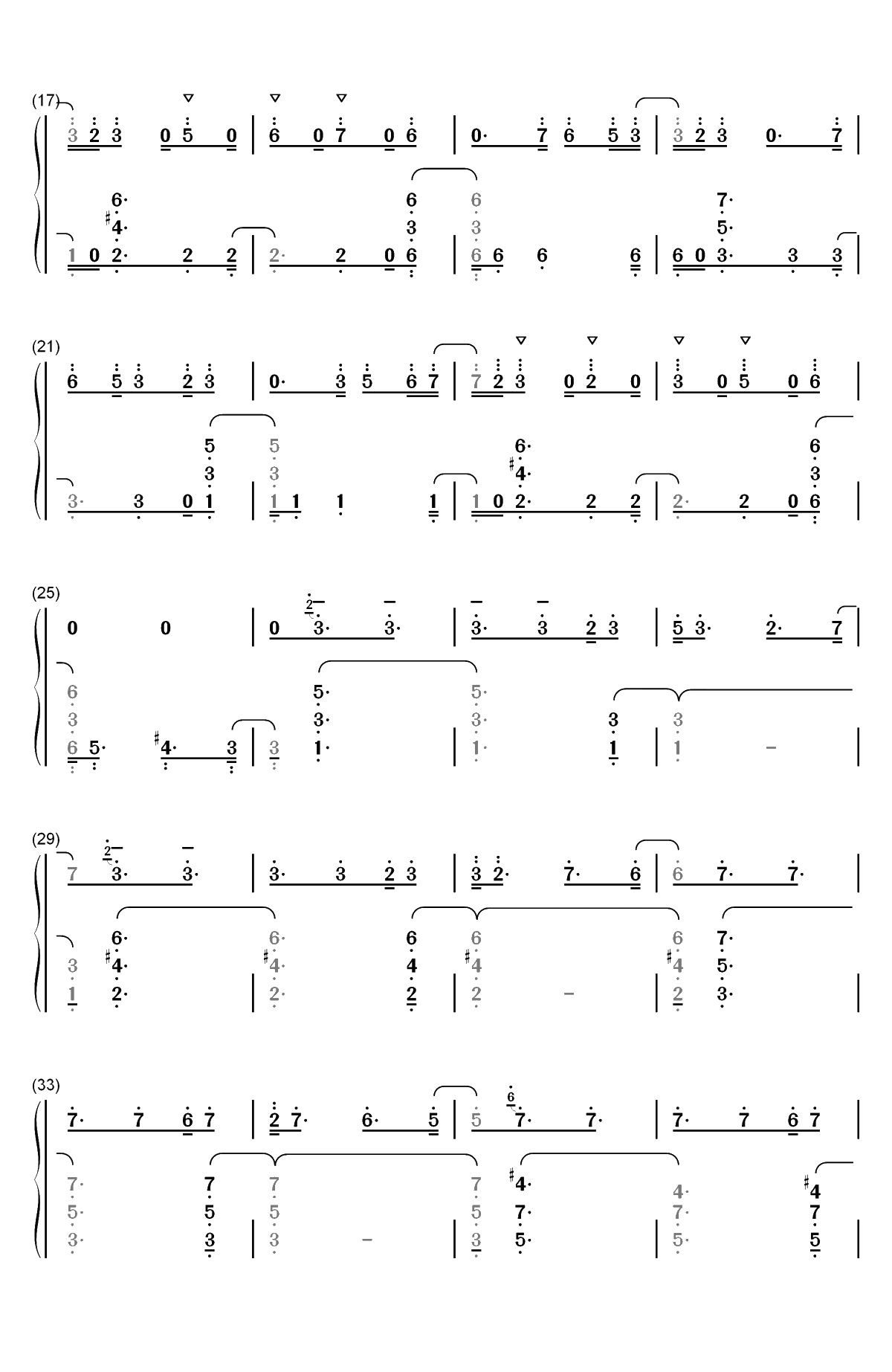 Unity-TheFatRat双手简谱预览2