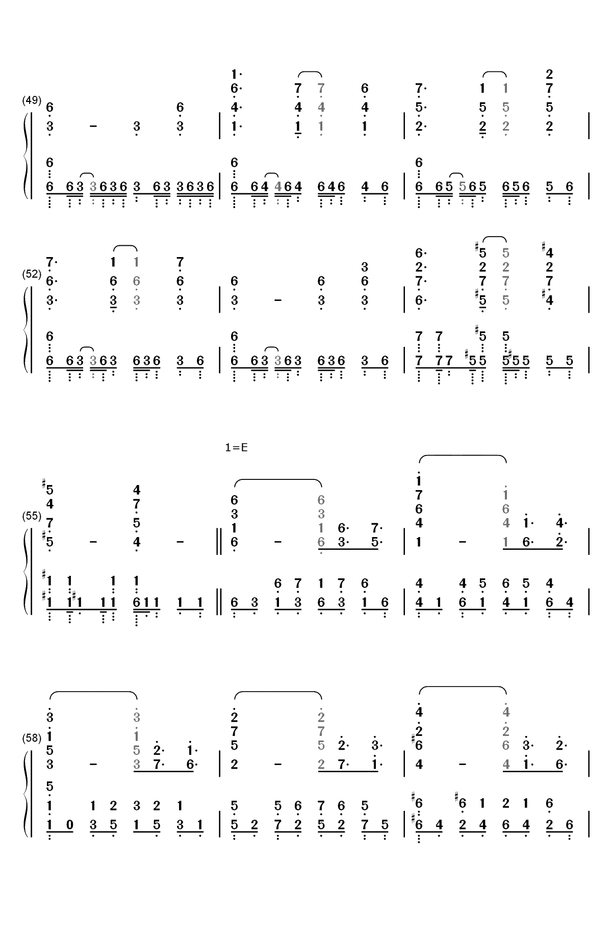Swordland-刀剑神域插曲双手简谱预览5