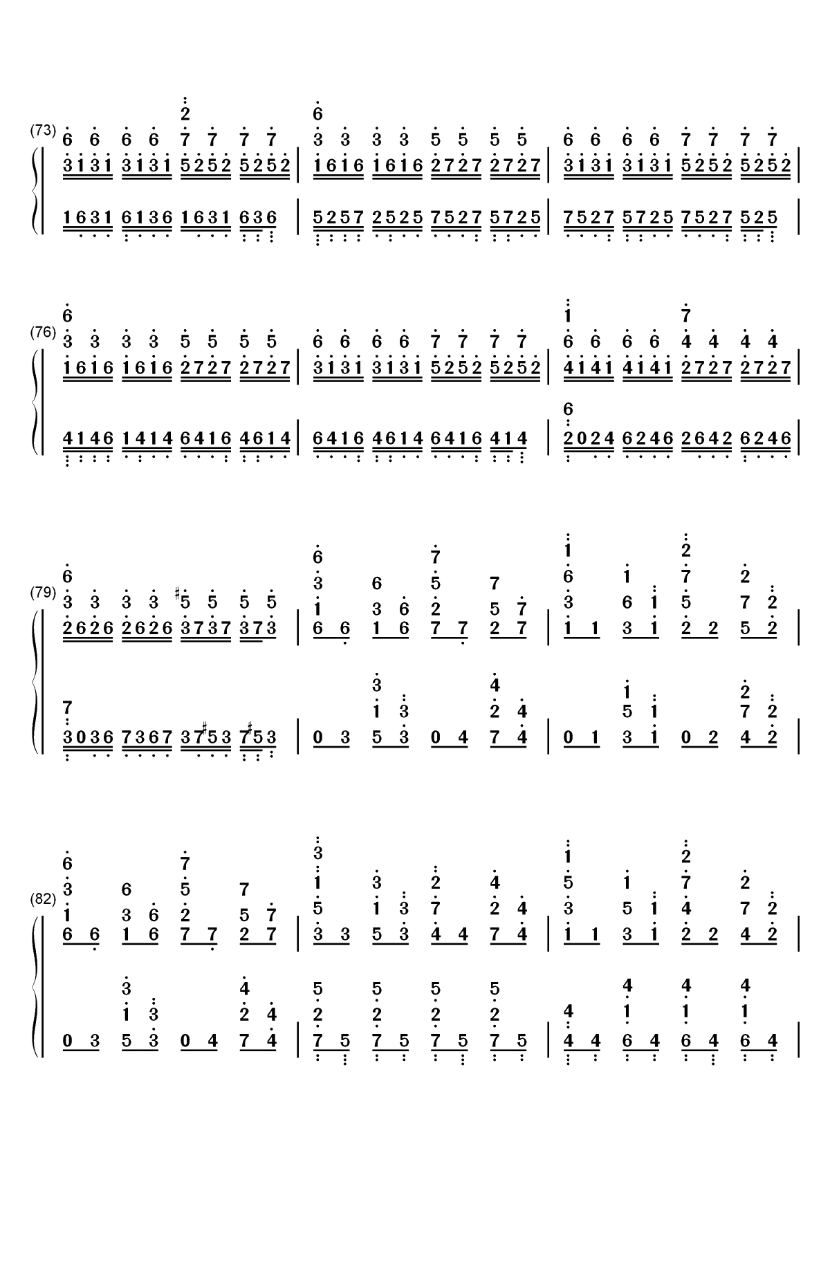 Swordland-刀剑神域插曲双手简谱预览7