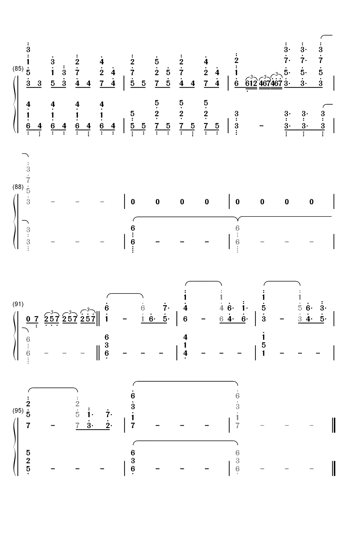 Swordland-刀剑神域插曲双手简谱预览8