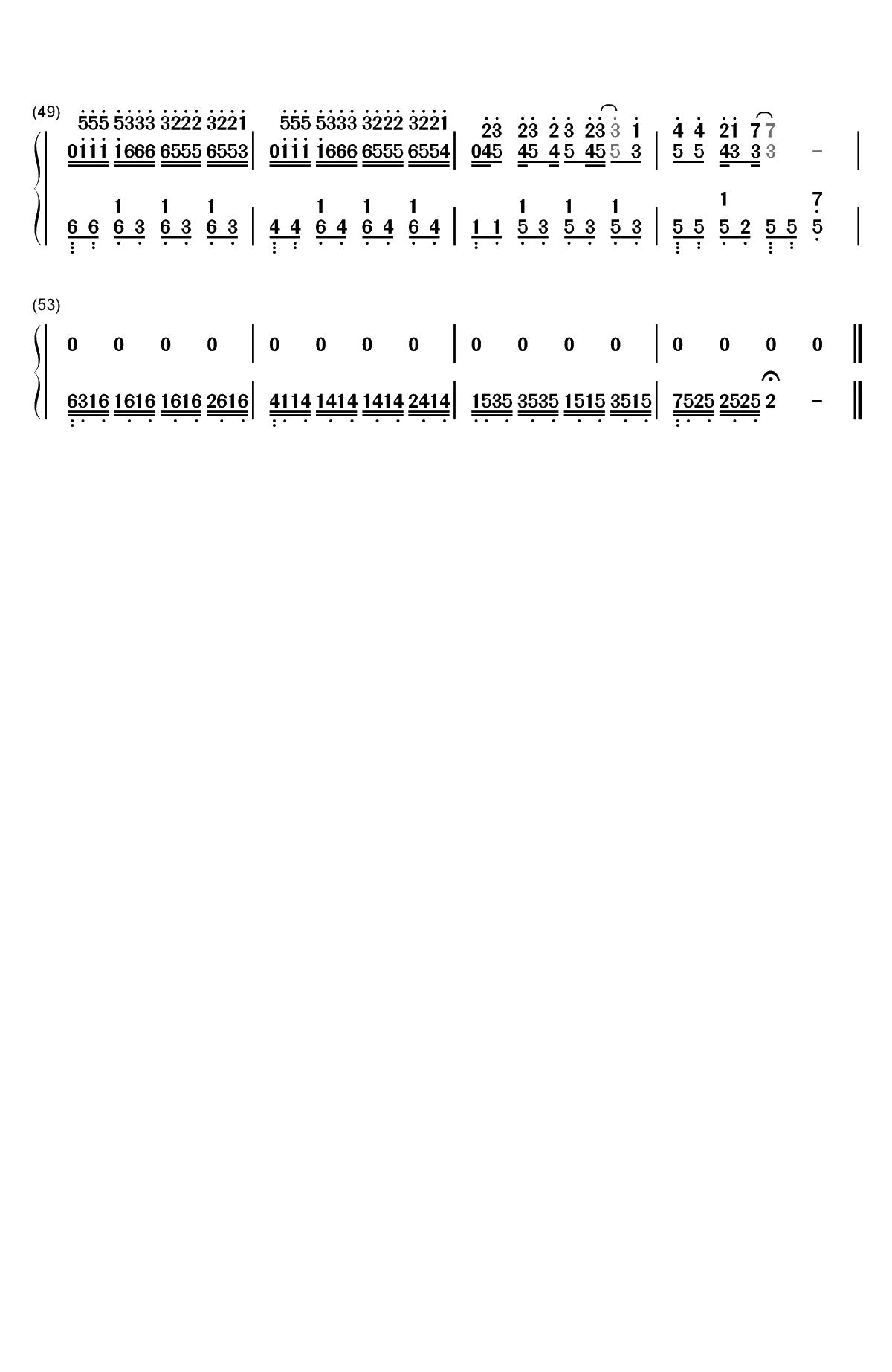 侧脸-曾经是心心念念随随便便深深浅浅-抖音歌曲双手简谱预览3