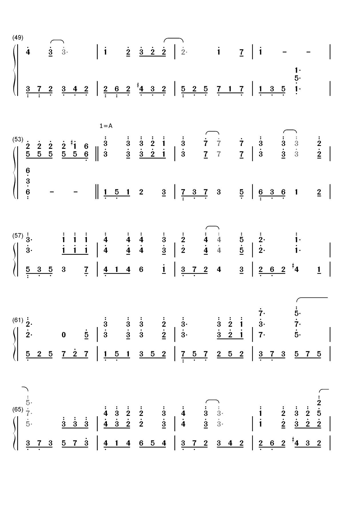 莉莉安-宋冬野双手简谱预览3