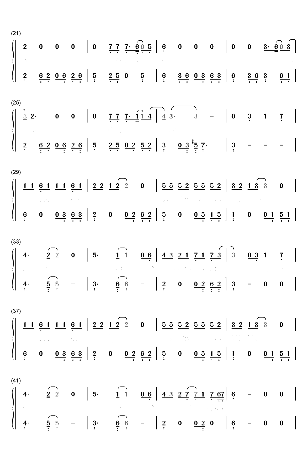 如果寂寞了-离开你心会很痛心会很痛一痛再痛-抖音爆火双手简谱预览2