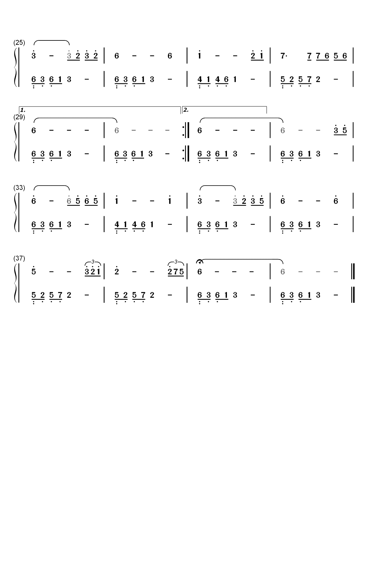 三月里的小雨-刘文正双手简谱预览2