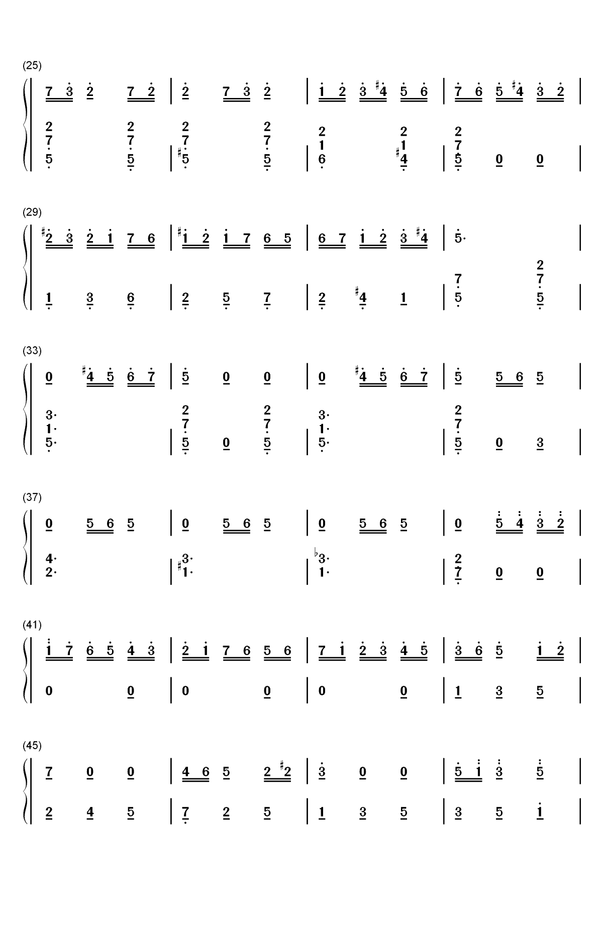 八音盒双手简谱预览2