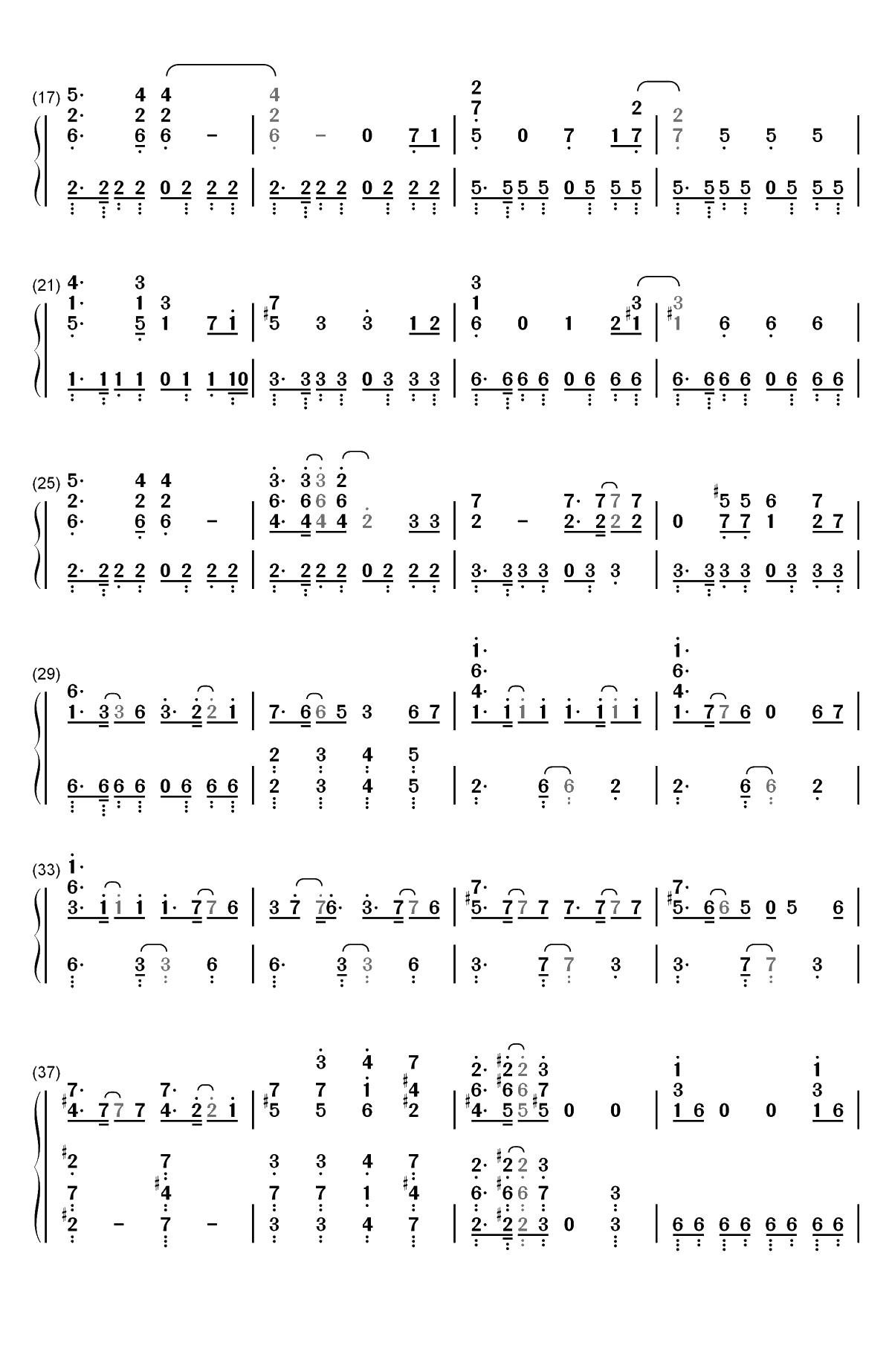 迪迦奥特曼-ウルトラマンティガ双手简谱预览2