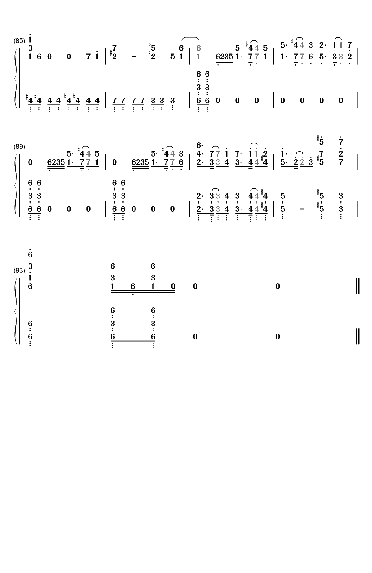迪迦奥特曼-ウルトラマンティガ双手简谱预览5