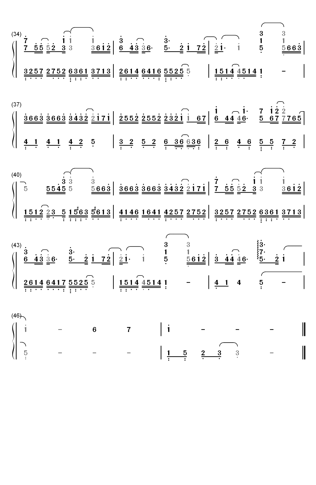 心安理得-只是你太粗心大意忽略了我的感受-抖音热歌双手简谱预览3