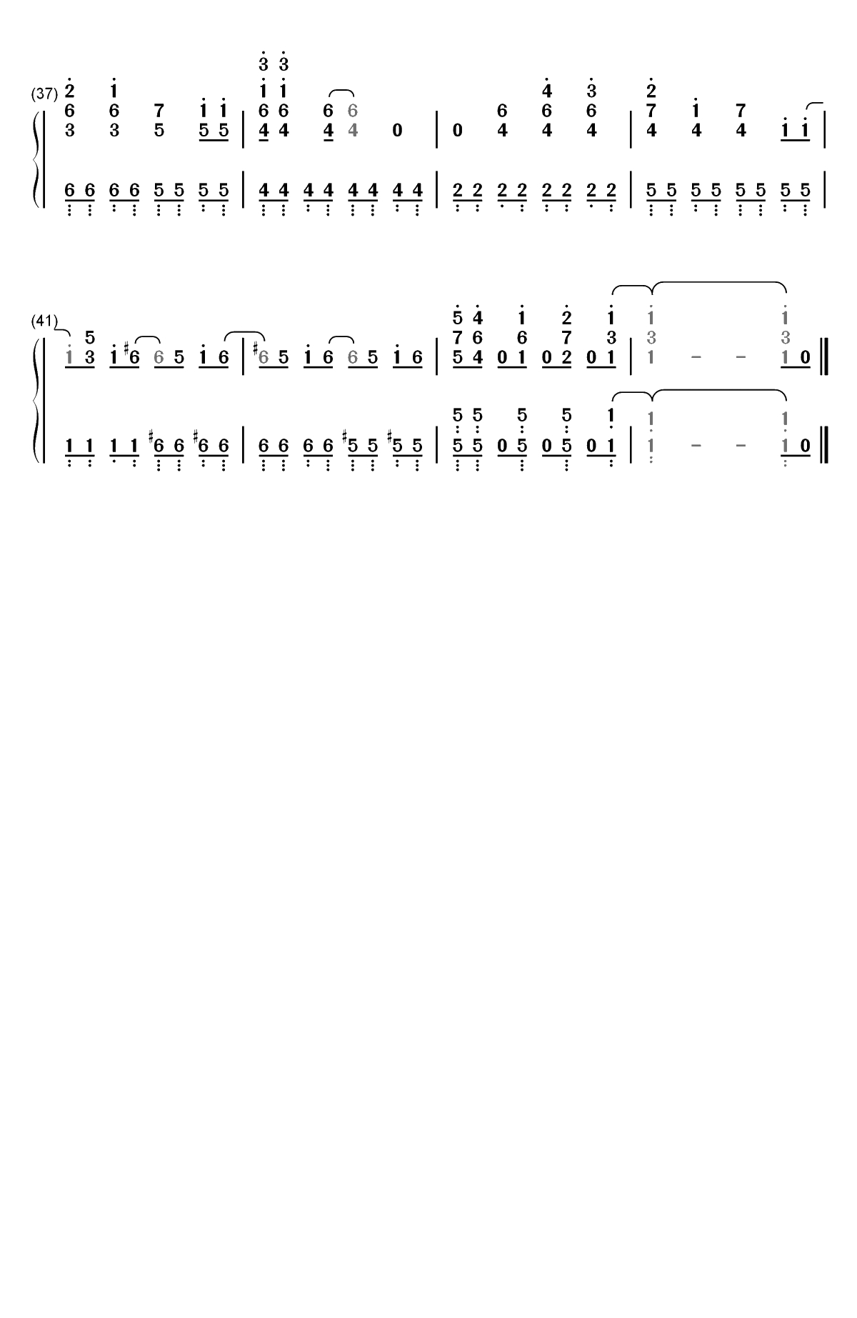 高斯奥特曼-ウルトラマンコスモス双手简谱预览3