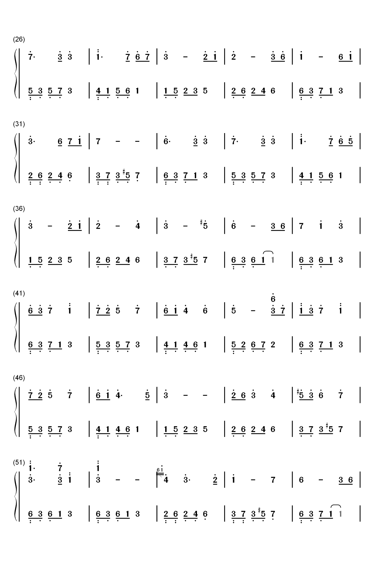 下雨时你会想起谁-夜的钢琴曲双手简谱预览2