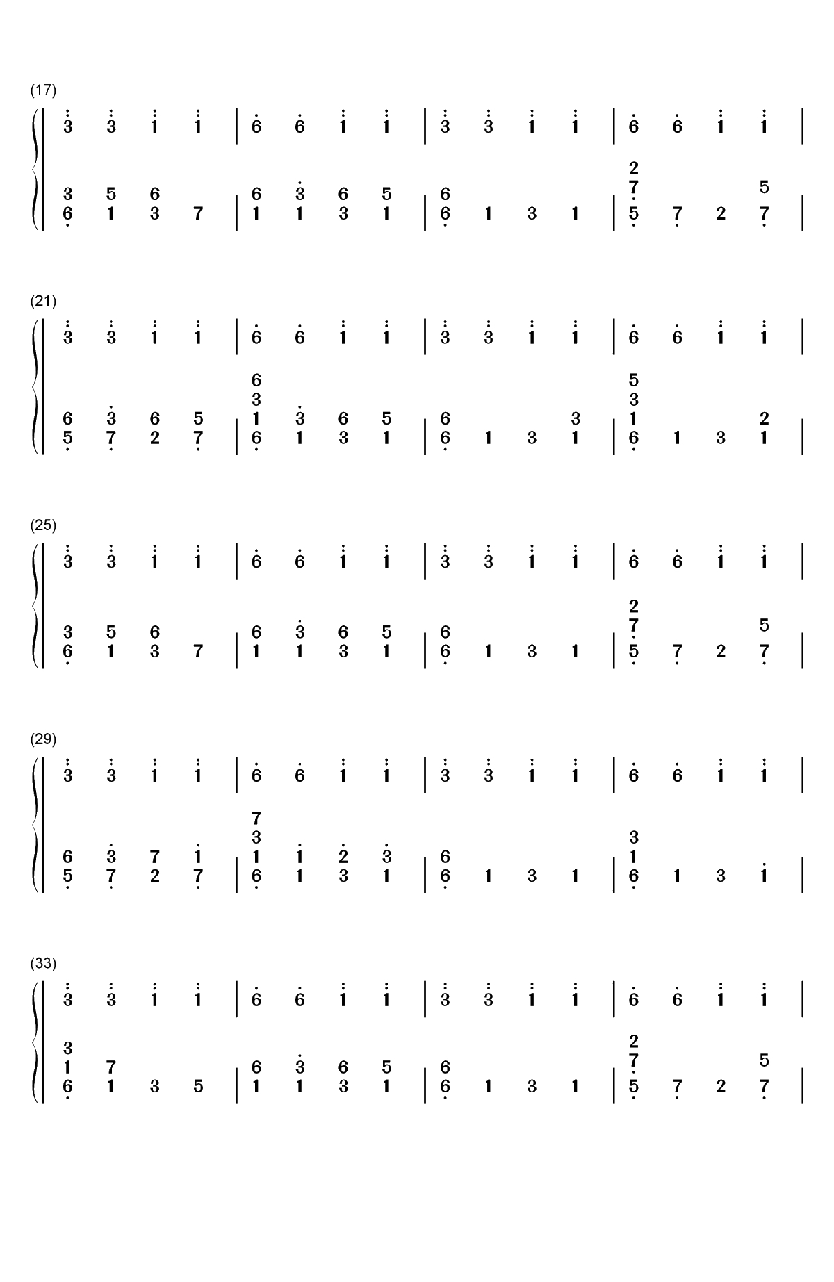 潮鸣り-CLANNAD BGM双手简谱预览2