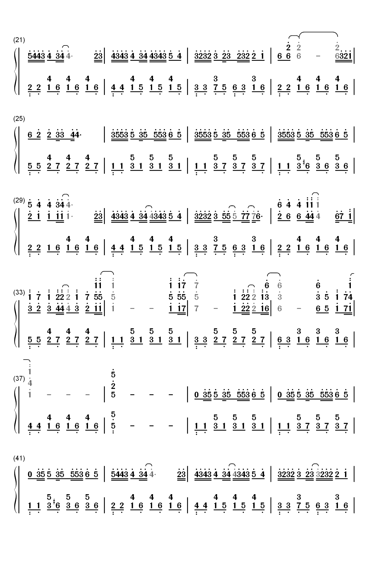昨日青空-昨日青空同名青春主题曲双手简谱预览2