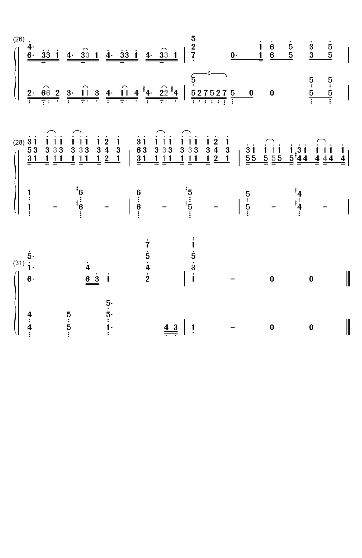 ウザウザ☆わおーっす-我家的女仆有够烦OP双手简谱预览3