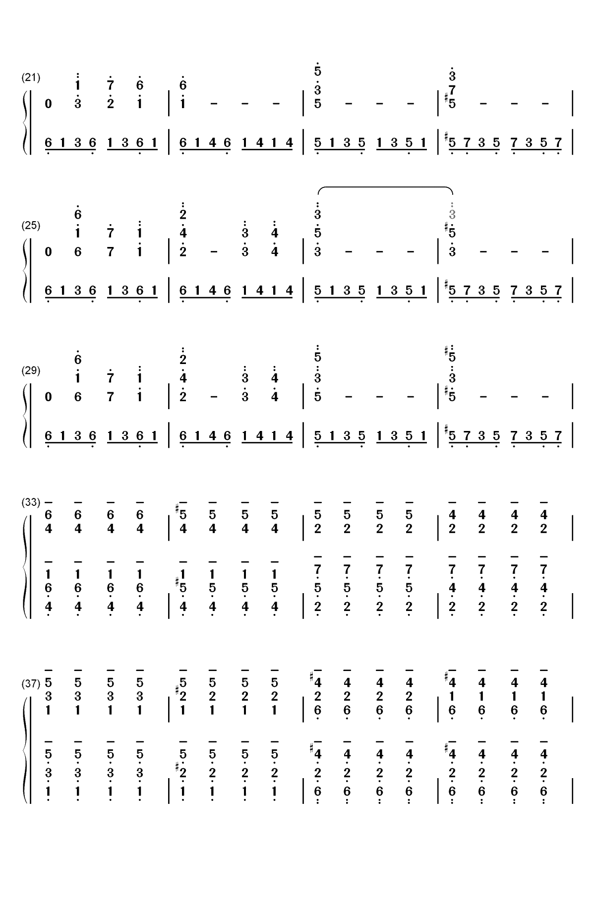 Truman Sleeps-楚门的世界OST双手简谱预览2