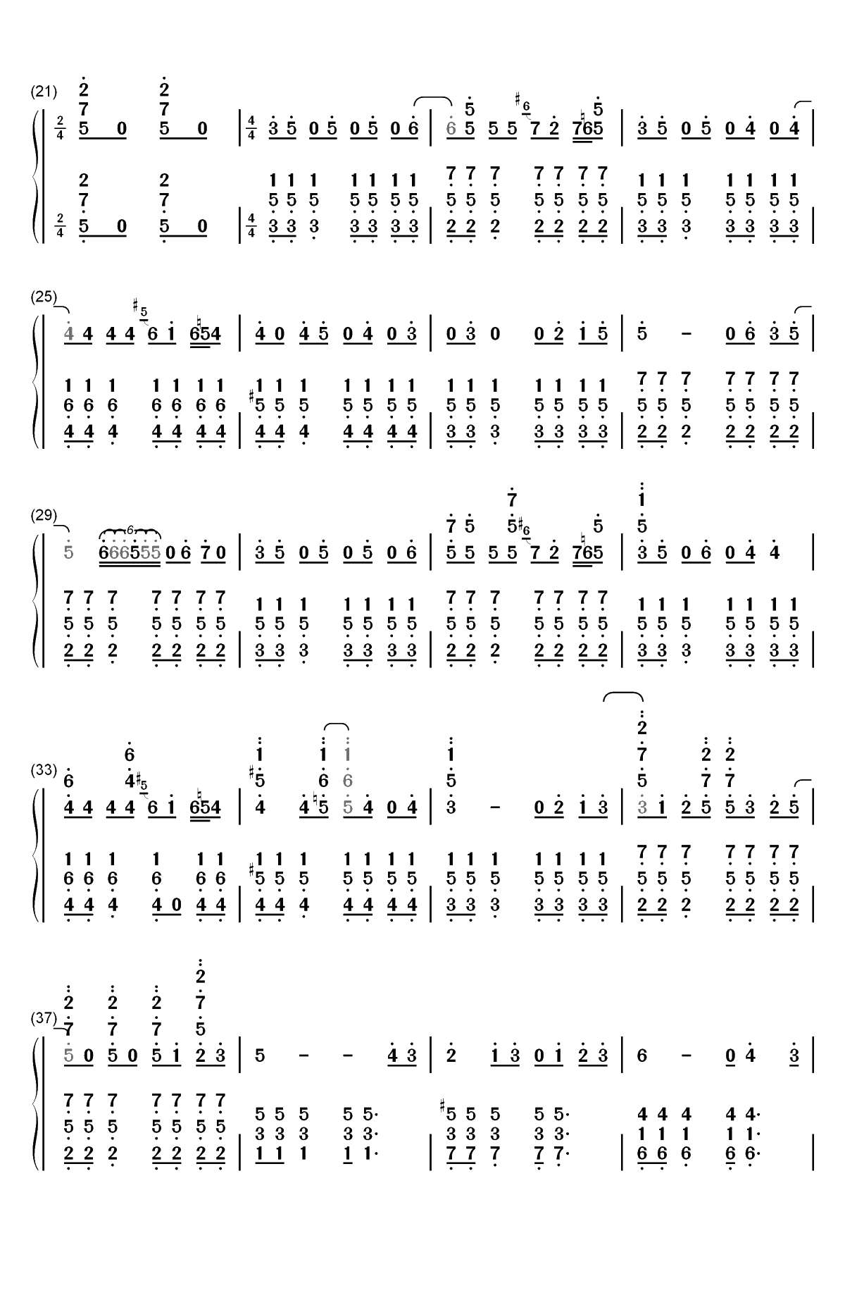 Hooked on a Feeling-银河护卫队OST双手简谱预览2