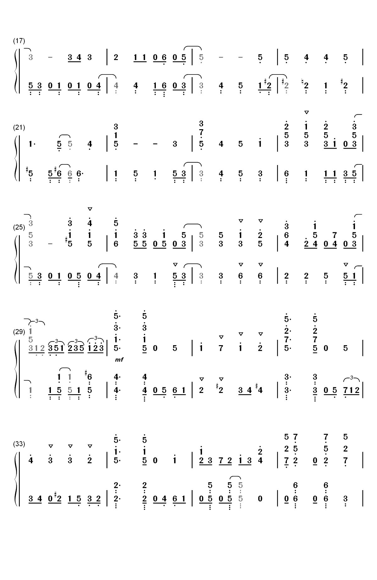 Bitter Sweet Harmony-春原庄的管理人小姐OP双手简谱预览2