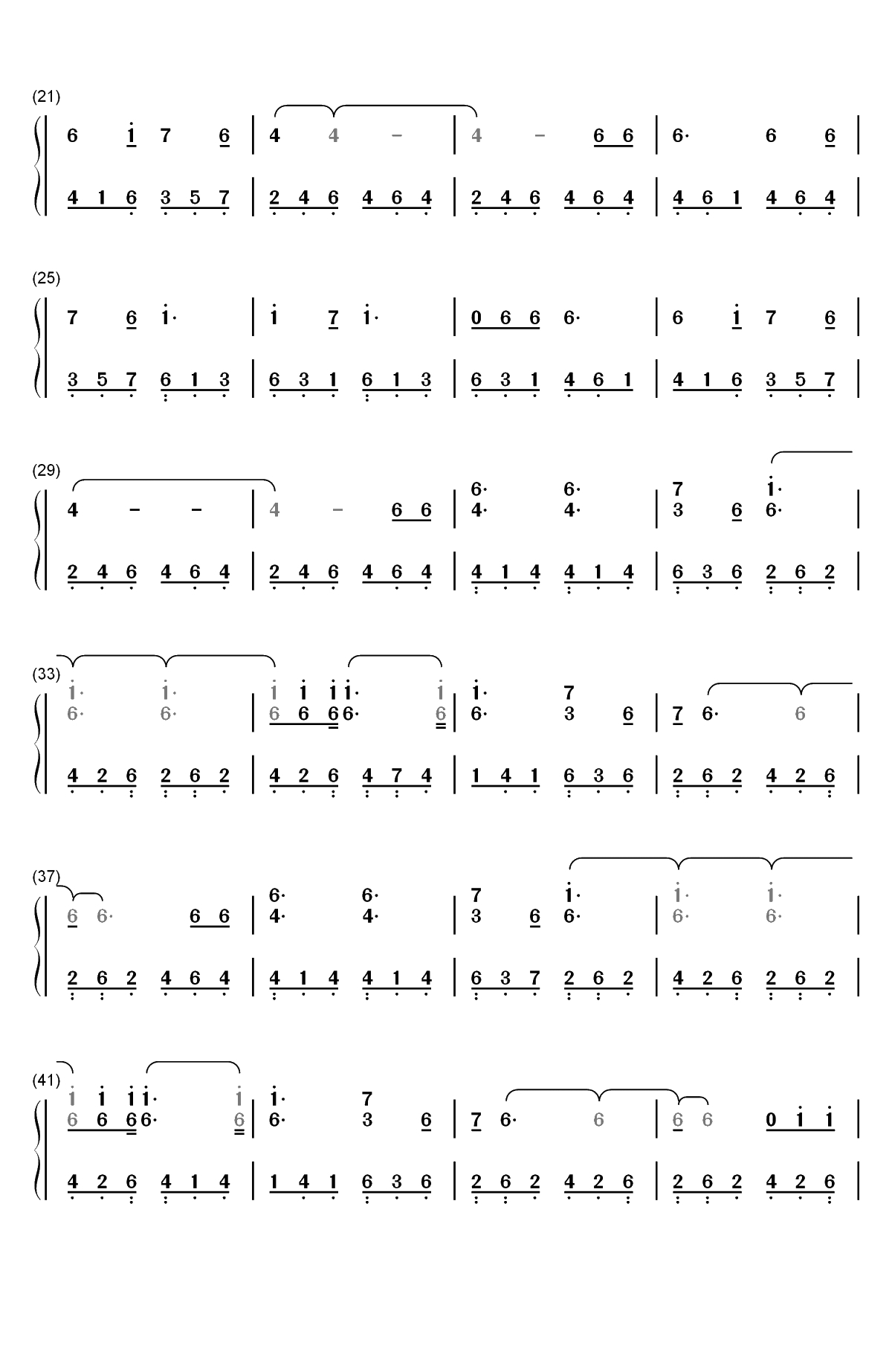 The Night We Met-十三个原因OST双手简谱预览2