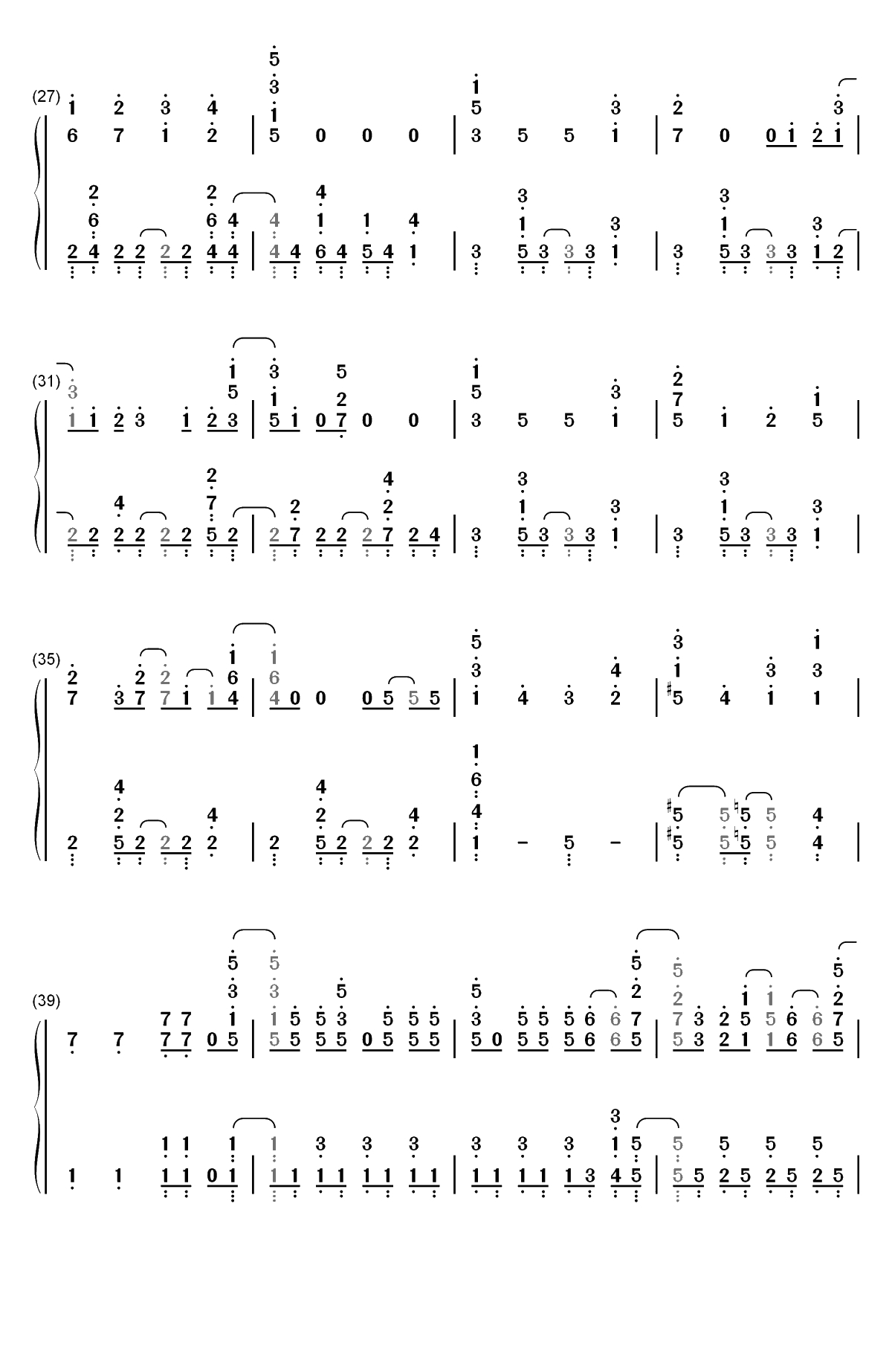 君のせい-青春猪头少年不会梦到兔女郎学姐OP双手简谱预览3